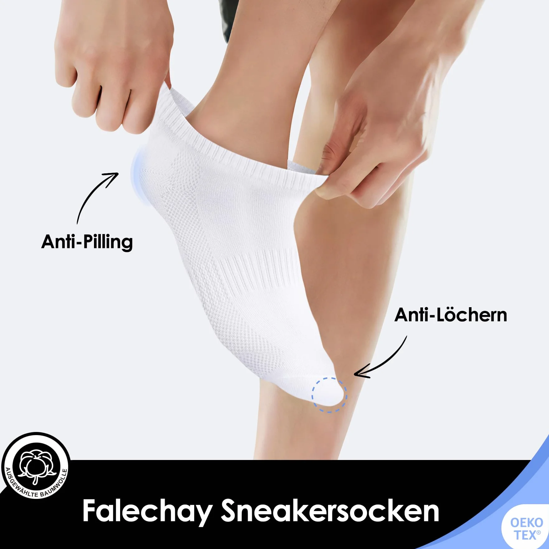 Falechay 10/20 Pares Calcetines Tobilleros Hombre Mujer Calcetines Cortos | Calcetines Cortos Hombre,Calcetines Deporte Unisex,Algodón,Respirable,OEKO-TEX