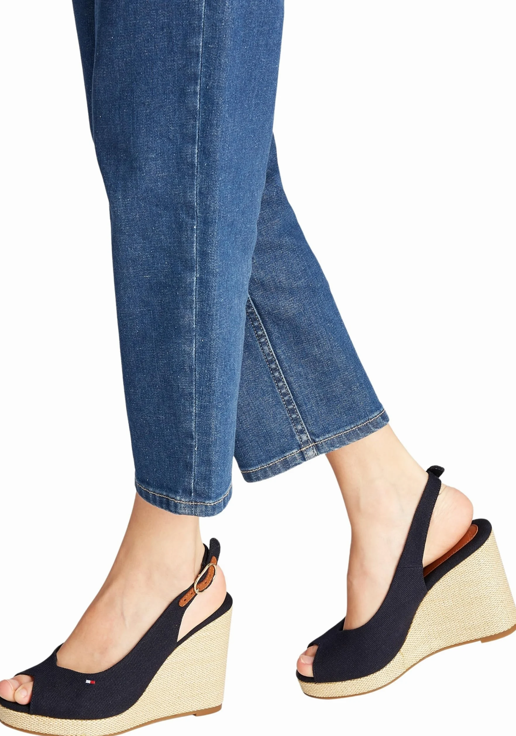 Tommy Hilfiger Alpargatas con cuña Mujer Flag High Slingback con Correa de Tobillo