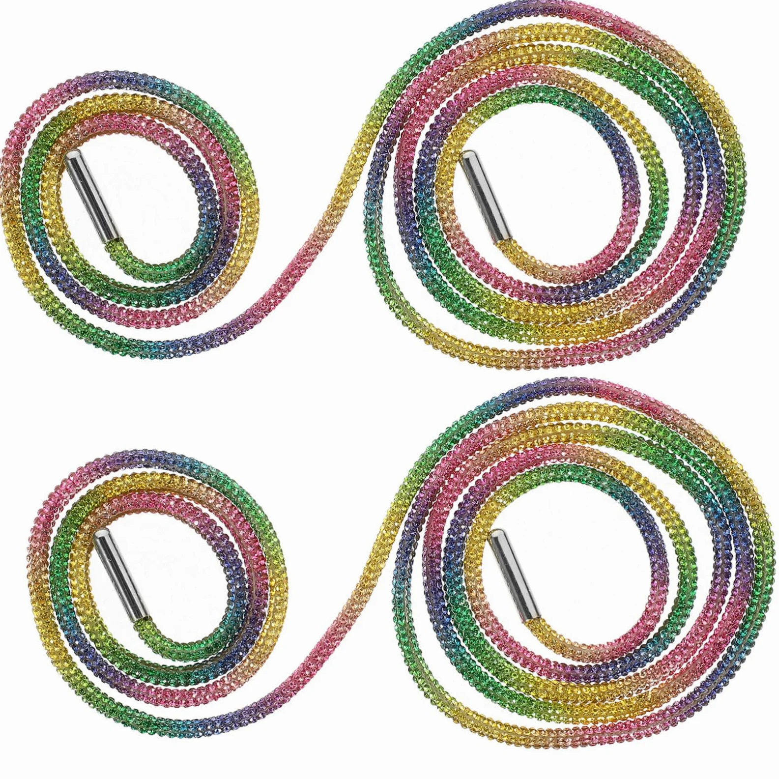 COLLBATH 5 Pares cordón de cristal cordones deportivos cordones de zapatos para zapatillas de deporte pedrería purpurina shoe laces de cristal brillantes Colorful