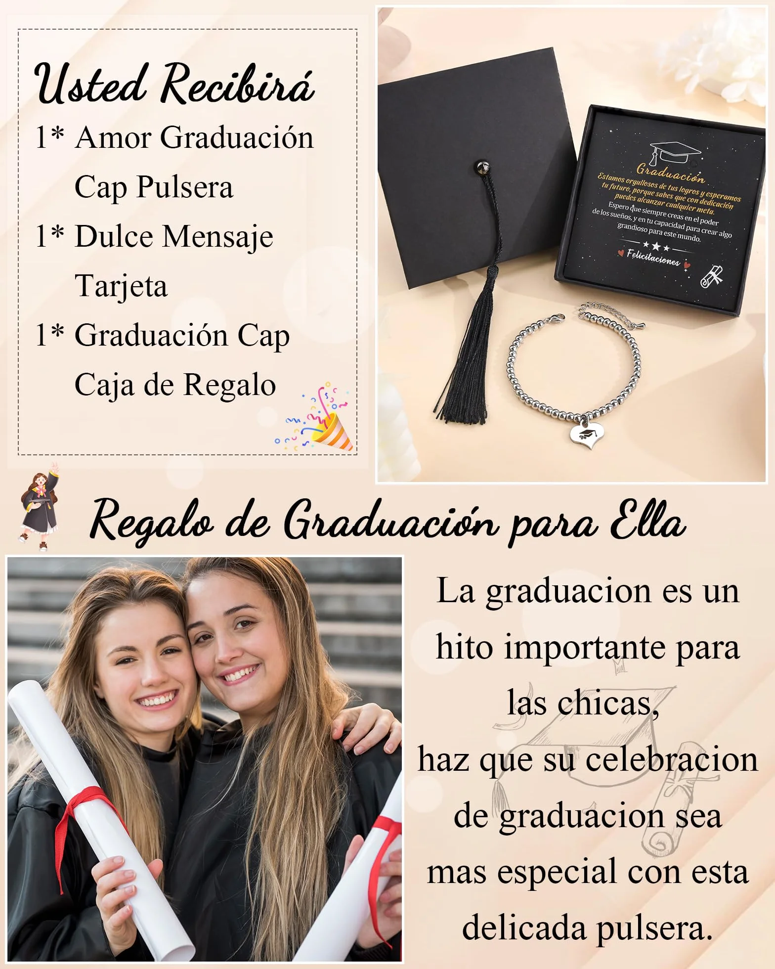 SUNSH Pulsera Graduación para Mujer Regalo Original