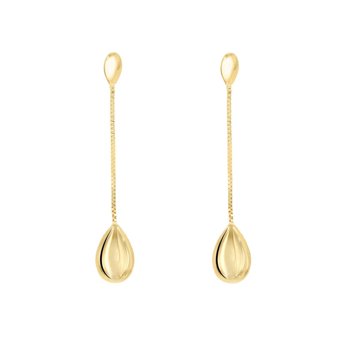 Lucchetta - Pendientes de Oro 18k Largos Elegantes - Amarillo