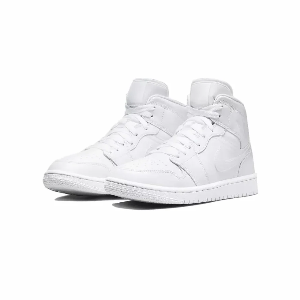 NIKE Wmns Air Jordan 1 Mid Sneaker Mujer White-White 42 EU
