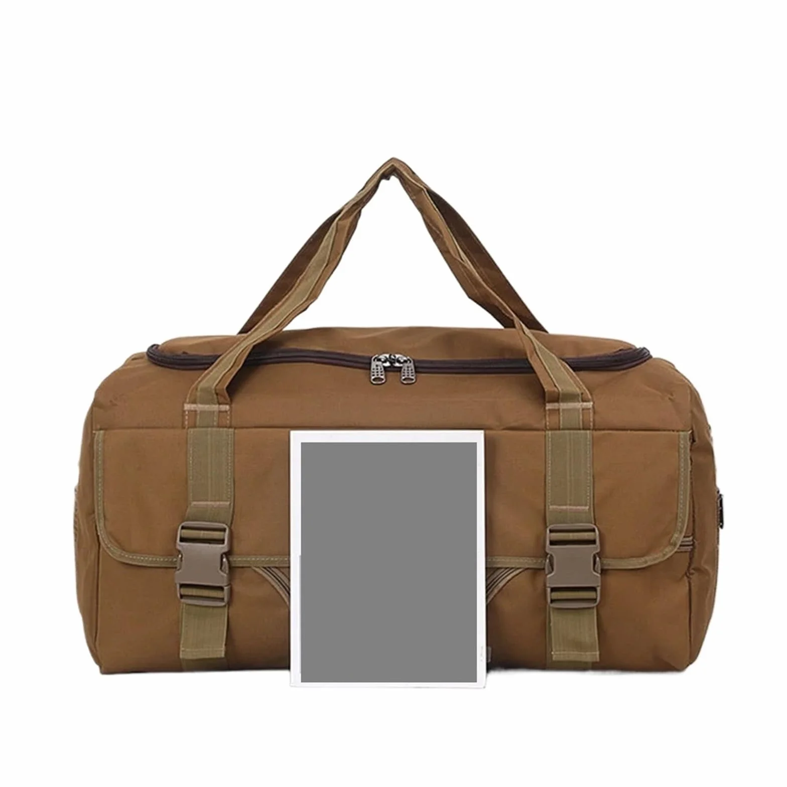 VFIDPSU Bolsa de Viaje de Piel Equipaje de Mano Bolsos de Viaje for Hombres Bolsos de Lona for Hombres Bolso de Viaje de Gran Capacidad Bolso Impermeable for Vacaciones de Fin de Semana(Khaki)