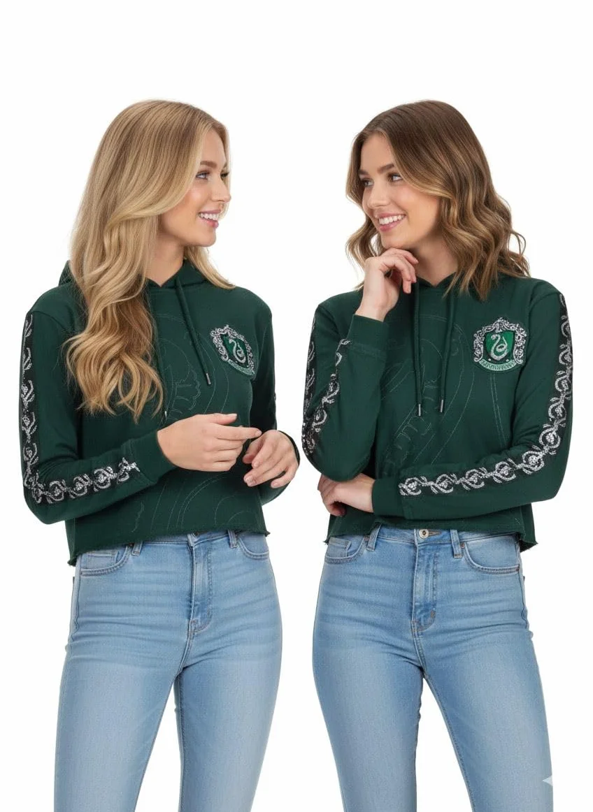 Harry Potter Sudadera con capucha corta para mujer y niña