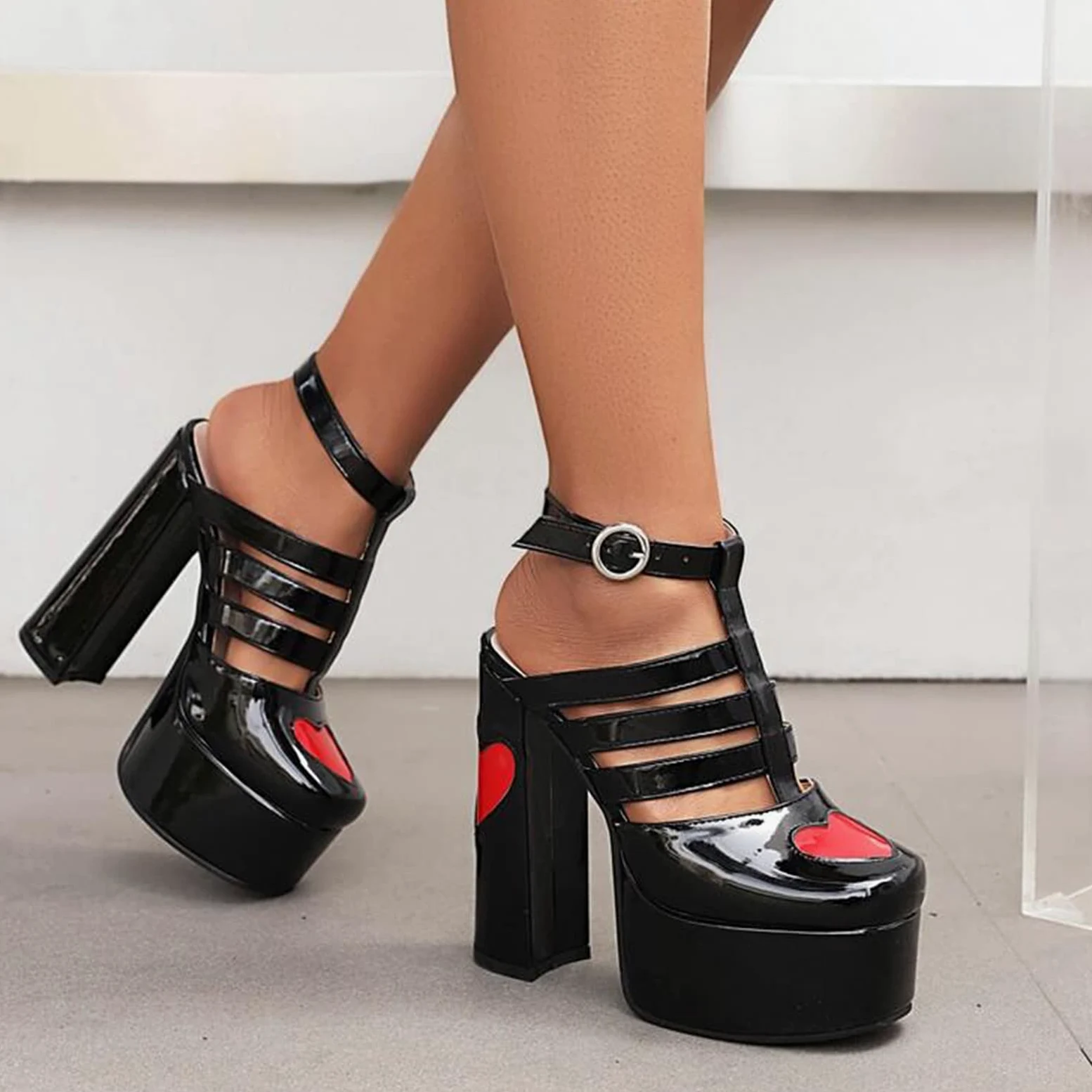 Sandalias de verano de tacón alto con plataforma de 15 cm para mujer