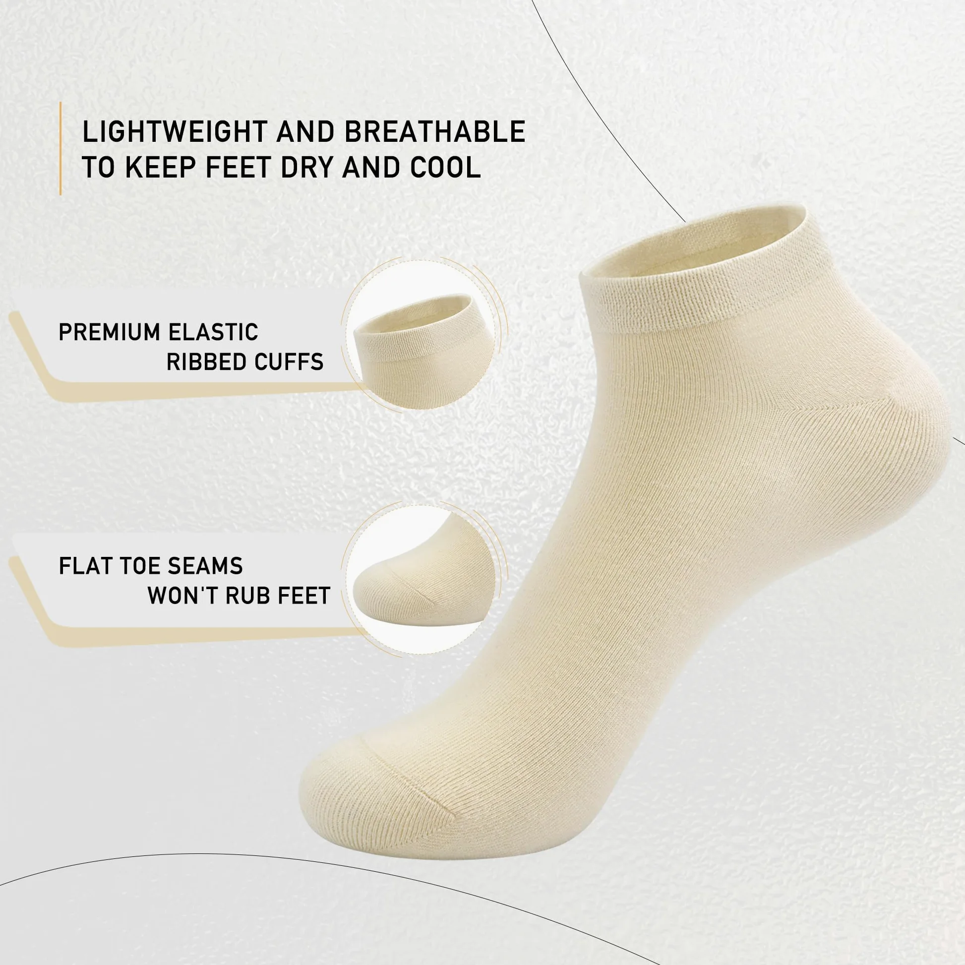 Calcetines tobilleros de bambú para mujer, calcetines delgados, resistentes al olor, 5 pares