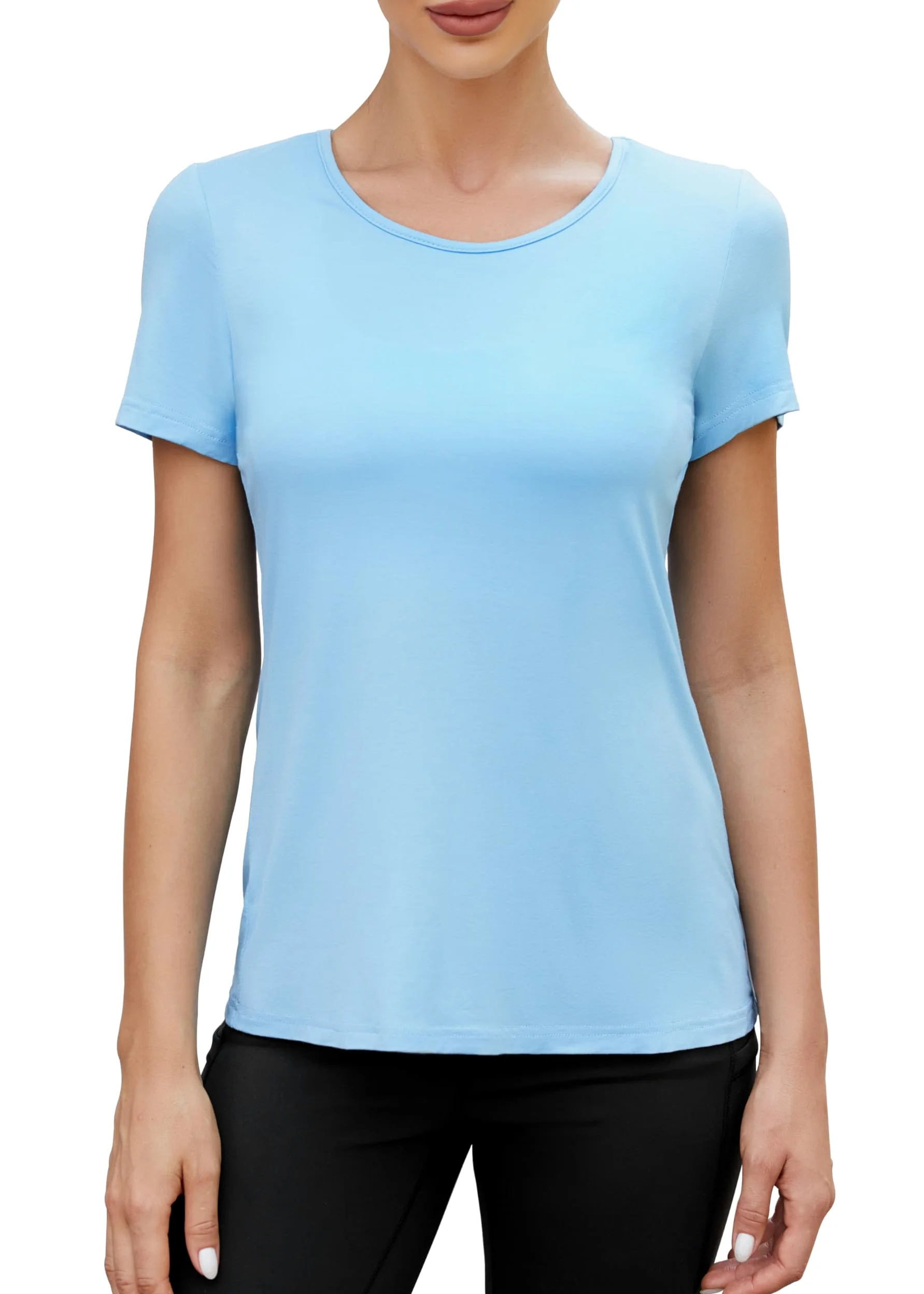 Mippo Camisetas de entrenamiento con espalda abierta para mujer, suaves, de manga corta, atléticas, para yoga, gimnasio