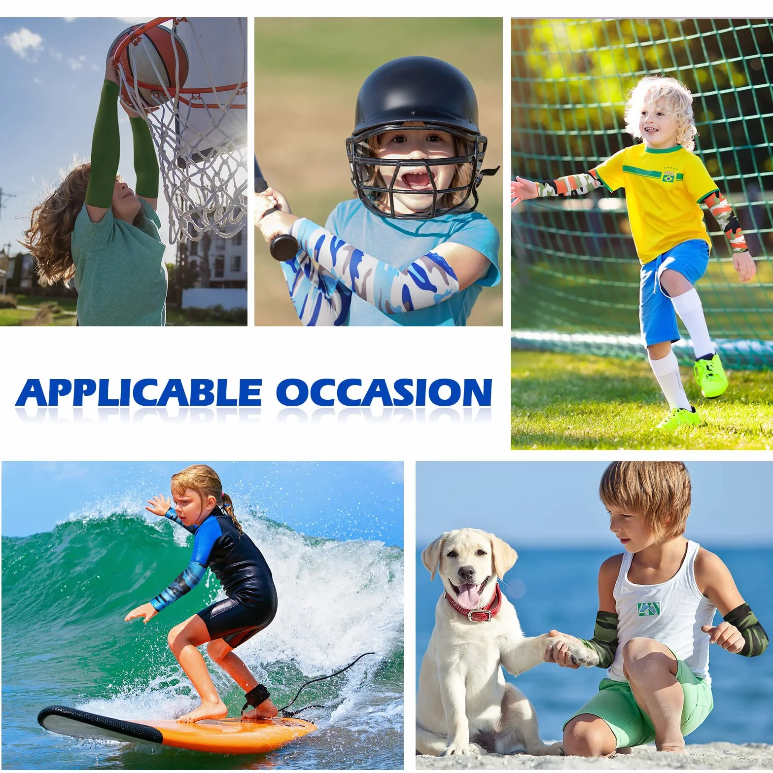 Mepase 14 Pares Mangas de Brazo para Niños Protección Solar UV Cubierta de Compresión Deportes Fútbol
