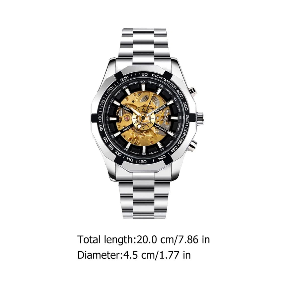 LALAFINA Reloj Mecánico Esqueleto para Hombre de Negocios, Aleación de Zinc