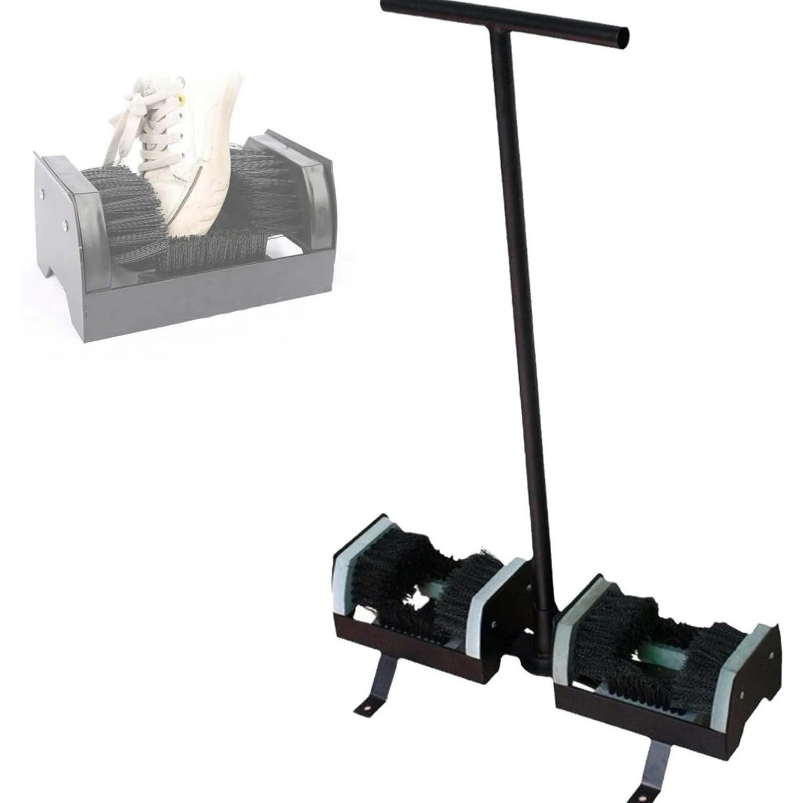 Cepillo rascador de botas resistente, limpiador de zapatos para exteriores con asa, removedor de barro para montar en el suelo, para jardín, granja, garaje