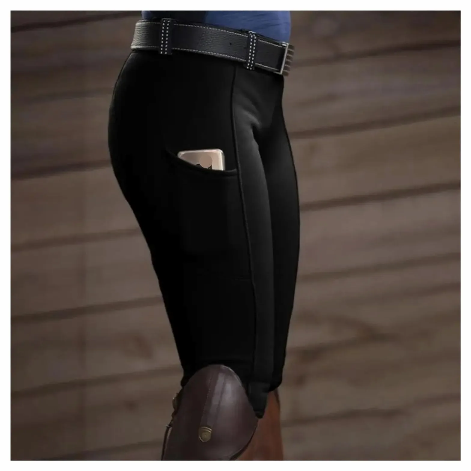 Mallas de equitación con Bolsillo y realce Cadera for Mujer, Pantalones, calzas ecuestres para Montar A Caballo Y Entrenar