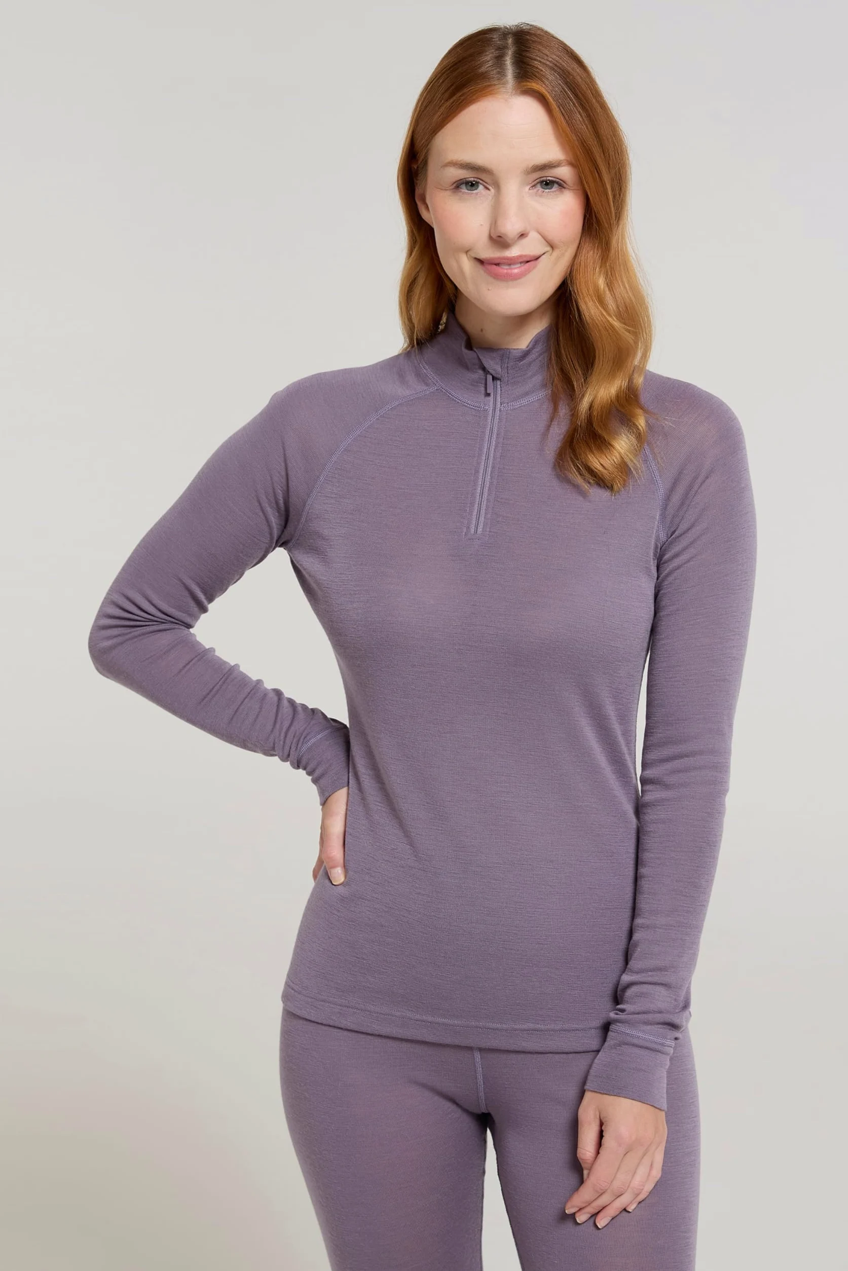 Mountain Warehouse Camiseta térmica para Mujer Merino - Camiseta térmica de Manga Larga para Mujer, Ligera y de fácil Cuidado - Lo Mejor para el Invierno