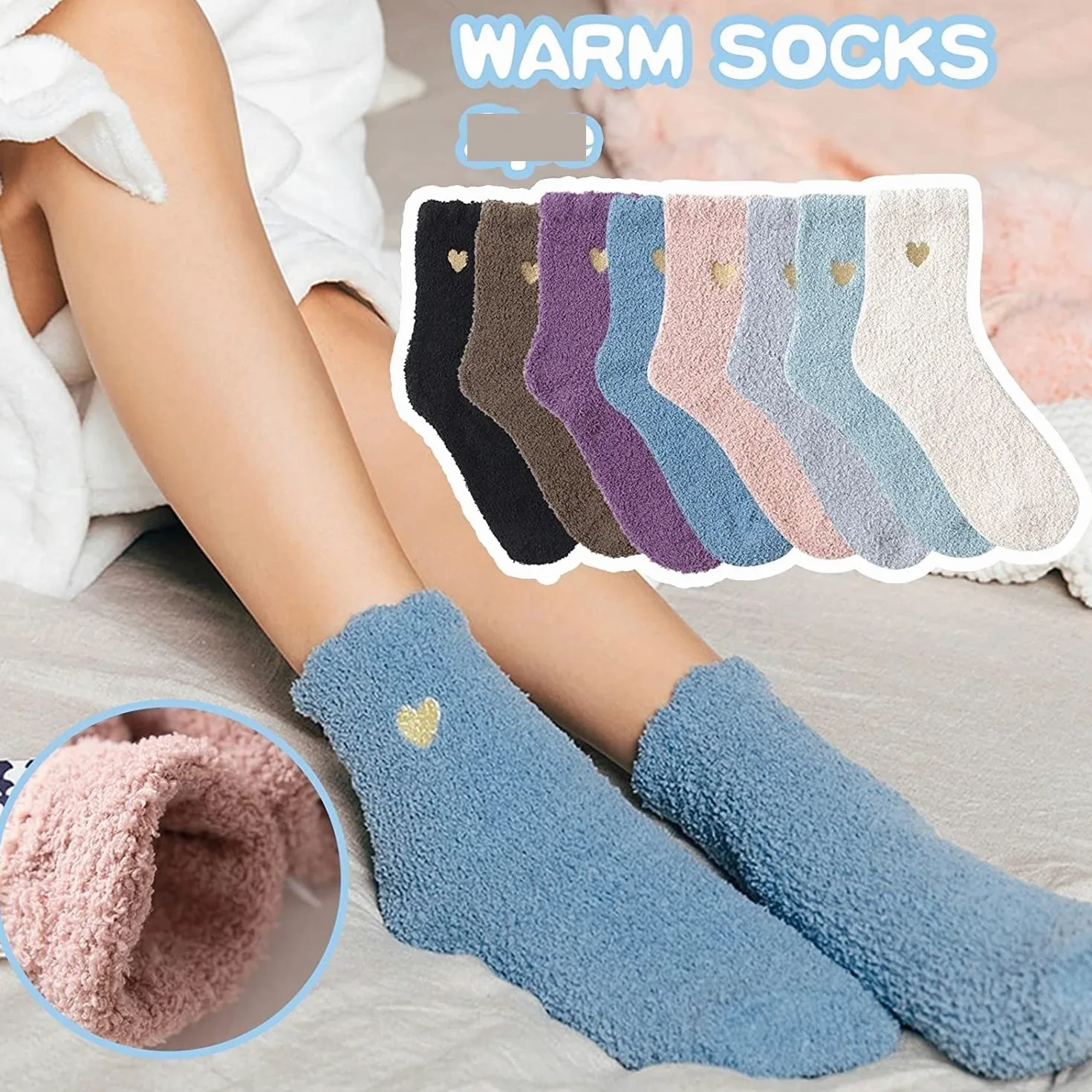 Calcetines Termicos 12 Pares De Calcetines Térmicos De Invierno Para Mujer Con Patrón De Corazón De Amor, Esponjosos, Súper Suaves Y Cálidos Calcetines Invierno