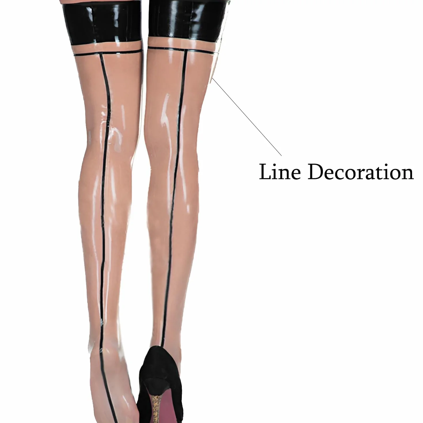 Medias de Látex Transparentes,Calcetines de Goma con Ribete Negro Hechos a Mano,Accesorios para Fiestas con Temática