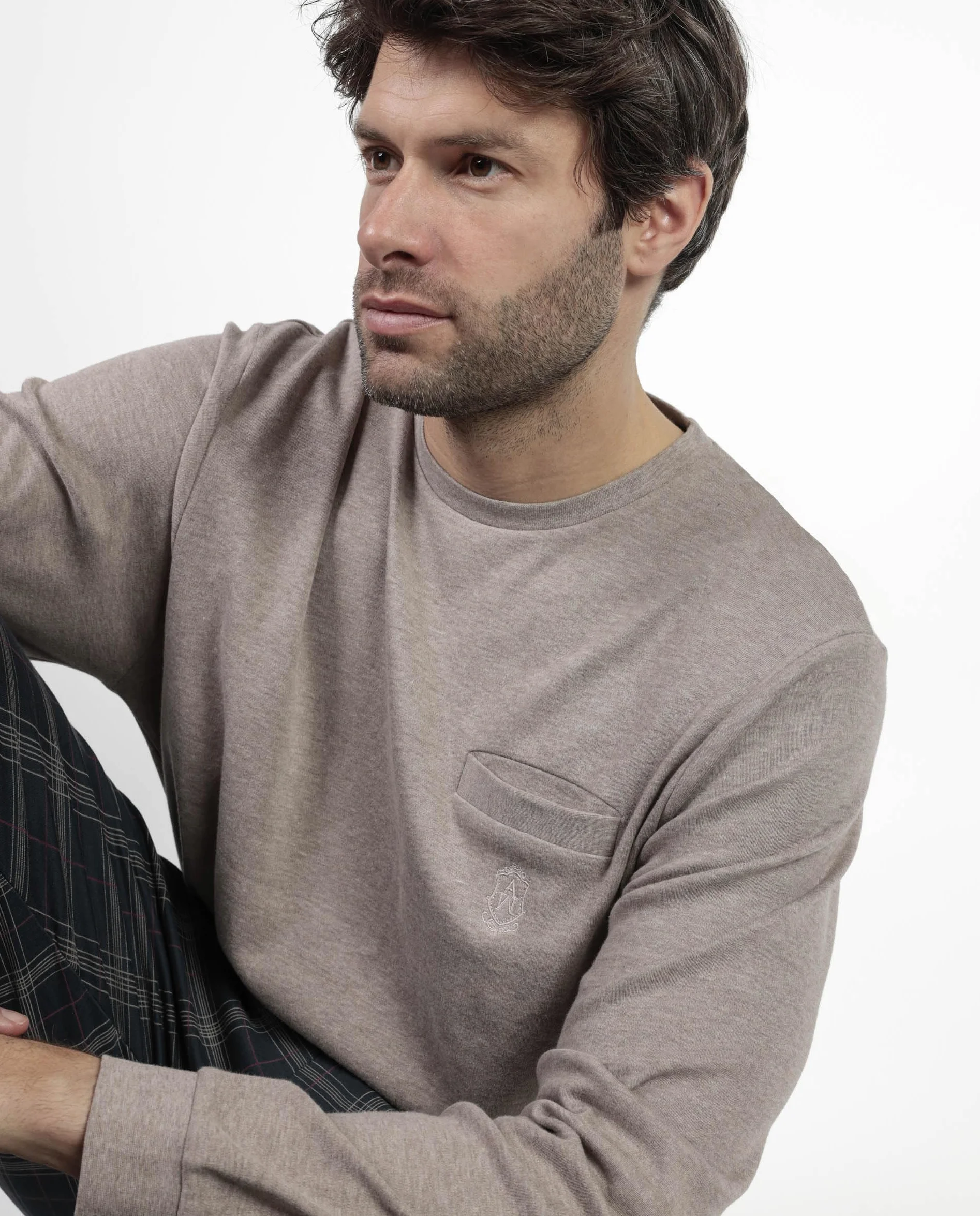 ADMAS Classic Pijama Manga Larga Cinnamon para Hombre
