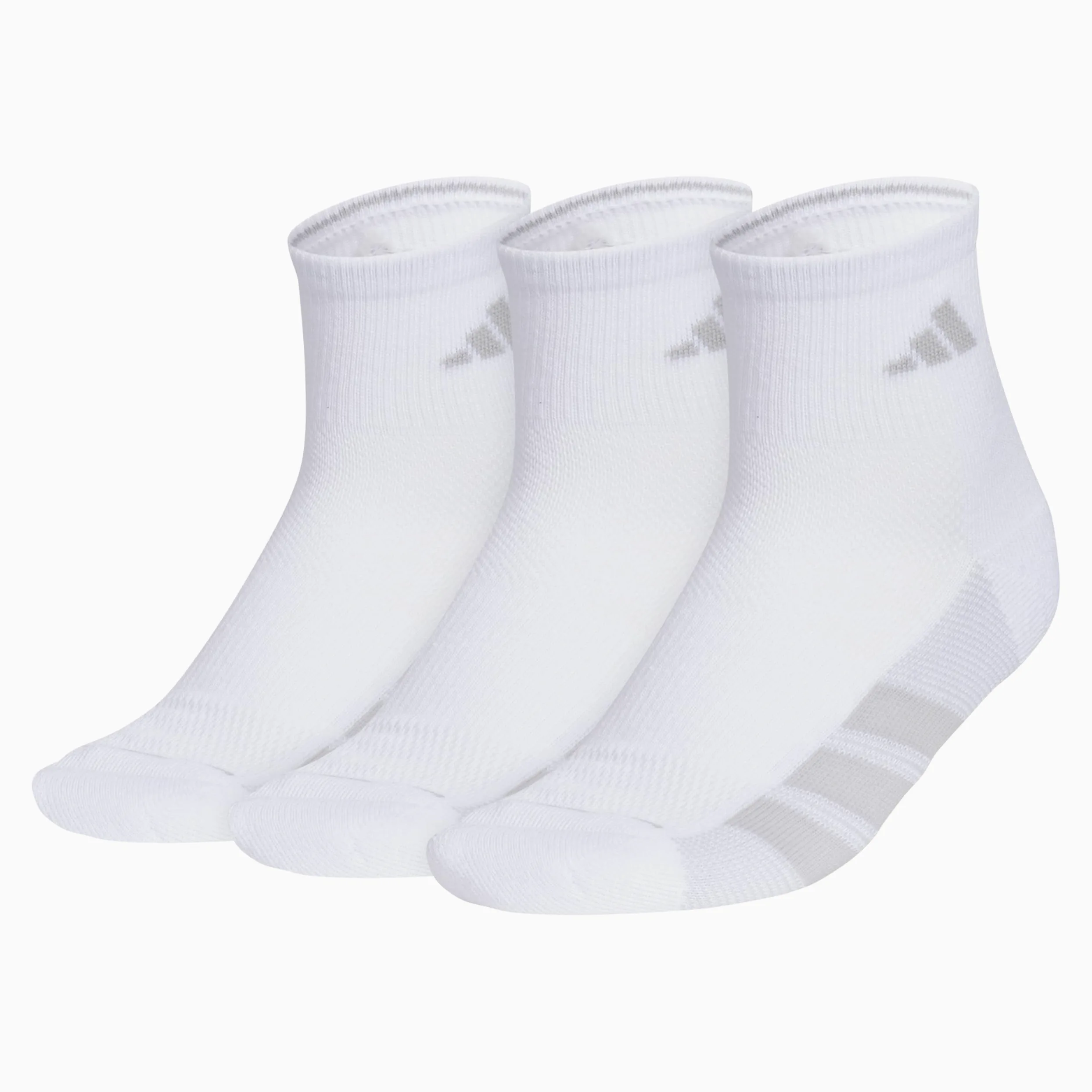 adidas All Day Training Quarter Socks (3-Pair) Athletic Performance Above The Ankle Height with Targeted Cushion For Running Calcetín, Blanco, Gris Claro y Gris Claro, M (Pack de 3) Mujeres