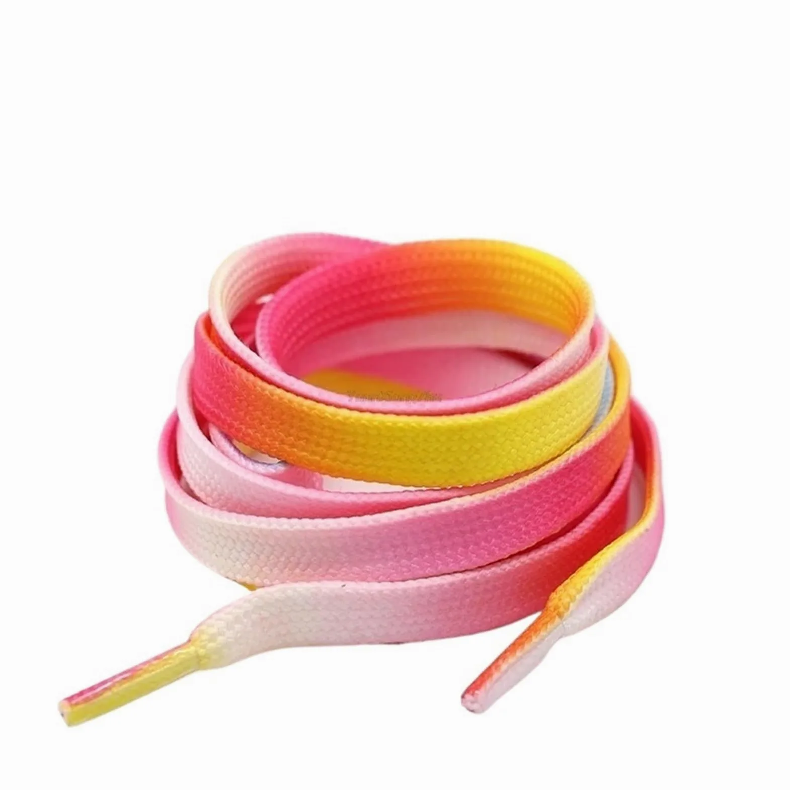 5 pares de cordones planos colores con degradado arcoíris for zapatillas lona caña alta Para Zapatos Casuales