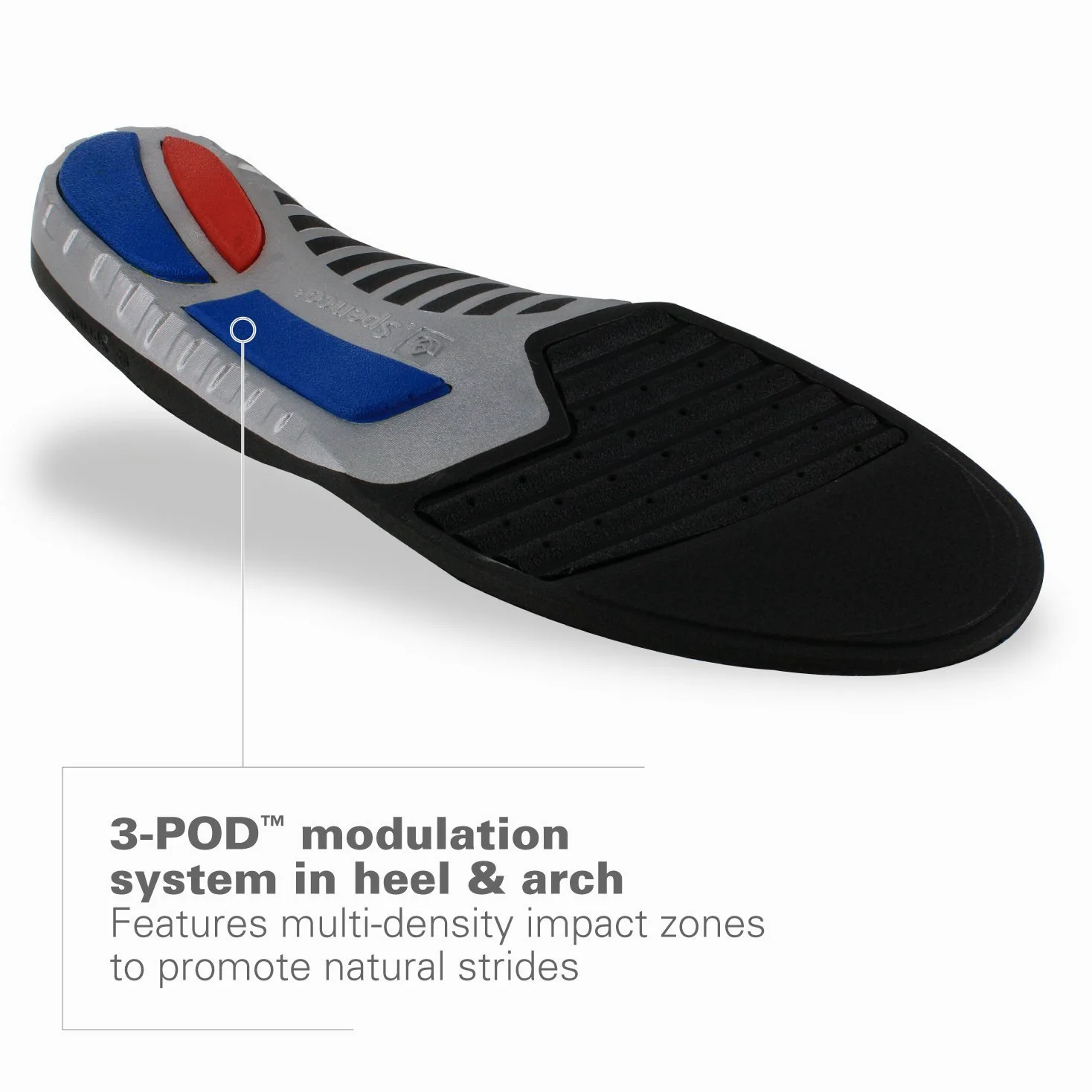 Spenco TOTALSUPPORT THIN 36-38 Plantillas/Cómodas, Blanco (Weiß), Talla Unica | Negro, EU 36-38; soporte de arco reducido, copa de talón profunda, estabilidad y amortiguación – para running y entrenamiento