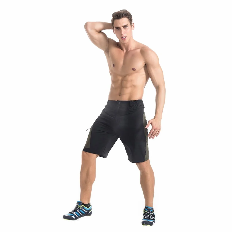 TOMSHOO Pantalones Cortos de MTB, Pantalones Cortos de Ciclismo para Hombre con Acolchados en 3D y 4 Bolsillos para Deporte al Aire Libre y Ciclismo