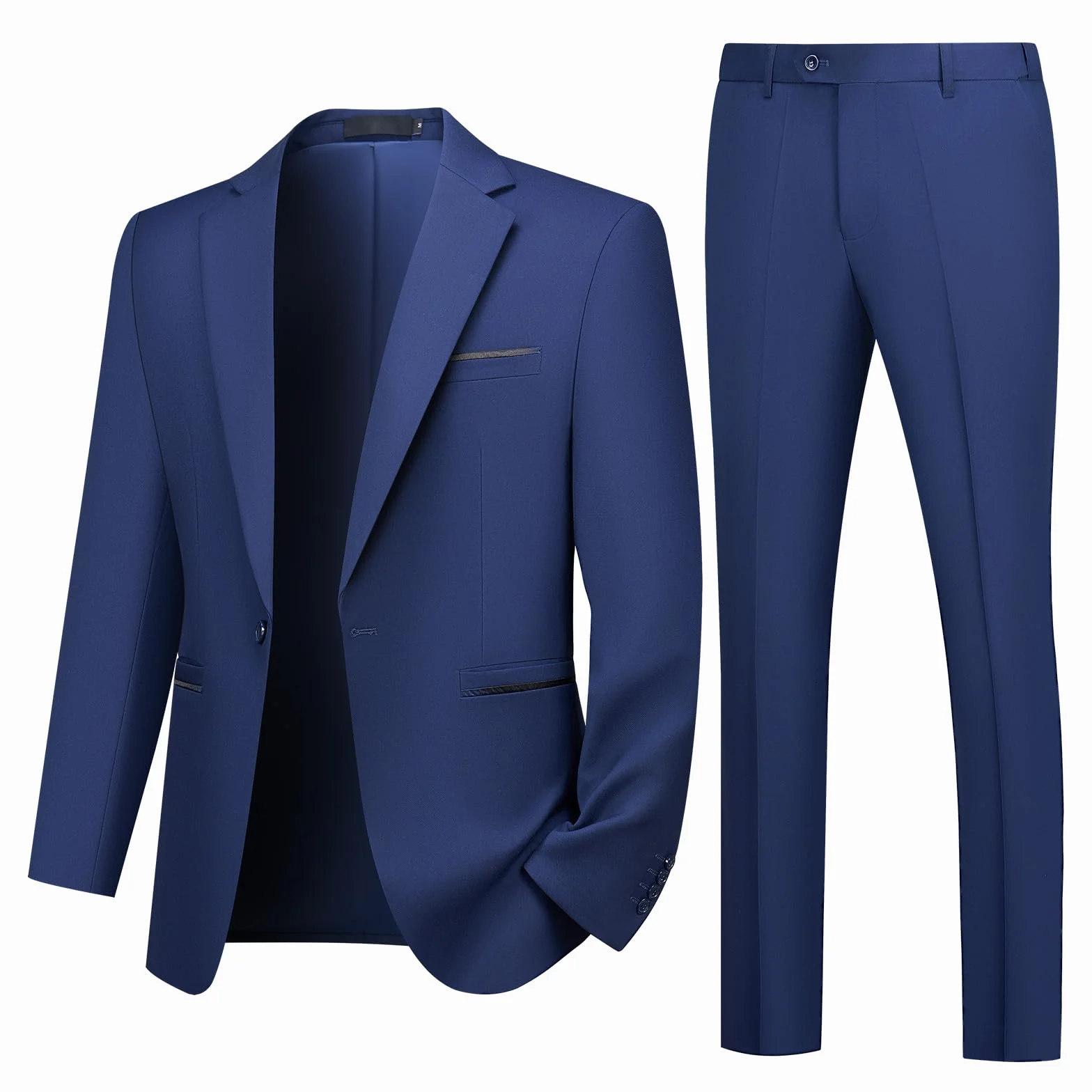 Traje de Hombre de 2 Piezas Slim Fit Traje de Boda de Negocios con Un Botón