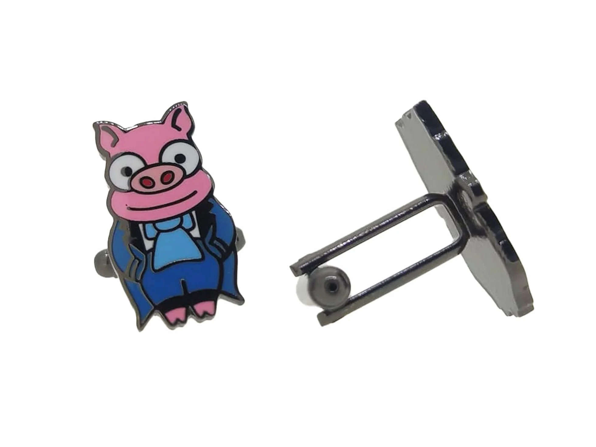 Gemelos de Camisa Cerditos Boda | 22x12mm | Originales Para Camisas | Complementos de Moda Para Hombres y Niños | Regalos Para Bodas, Comuniones, Bautizos y Otros Eventos