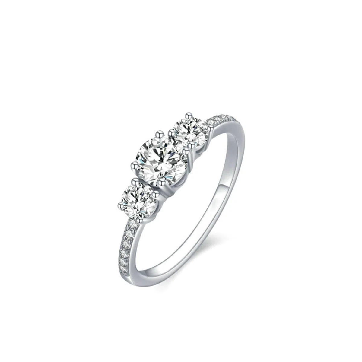 Alianzas de boda, de oro auténtico, con Moissanite, oro blanco, elegantes, para mujer
