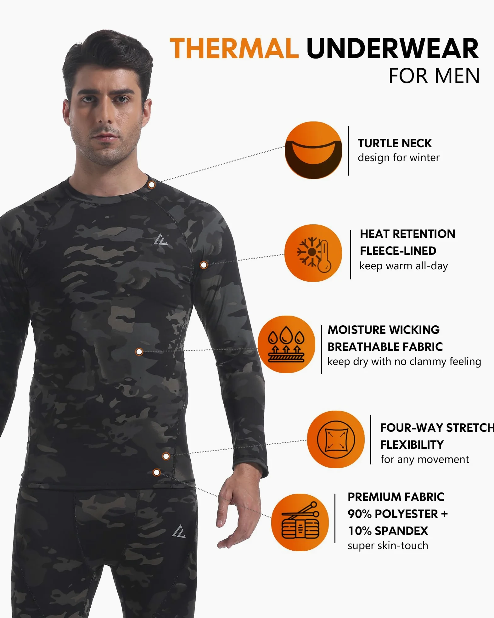 CL convallaria Ropa Termica Hombre Frio Conjunto Termico Hombre Ropa Interior Térmica Hombre Medias Termicas Hombre Invierno