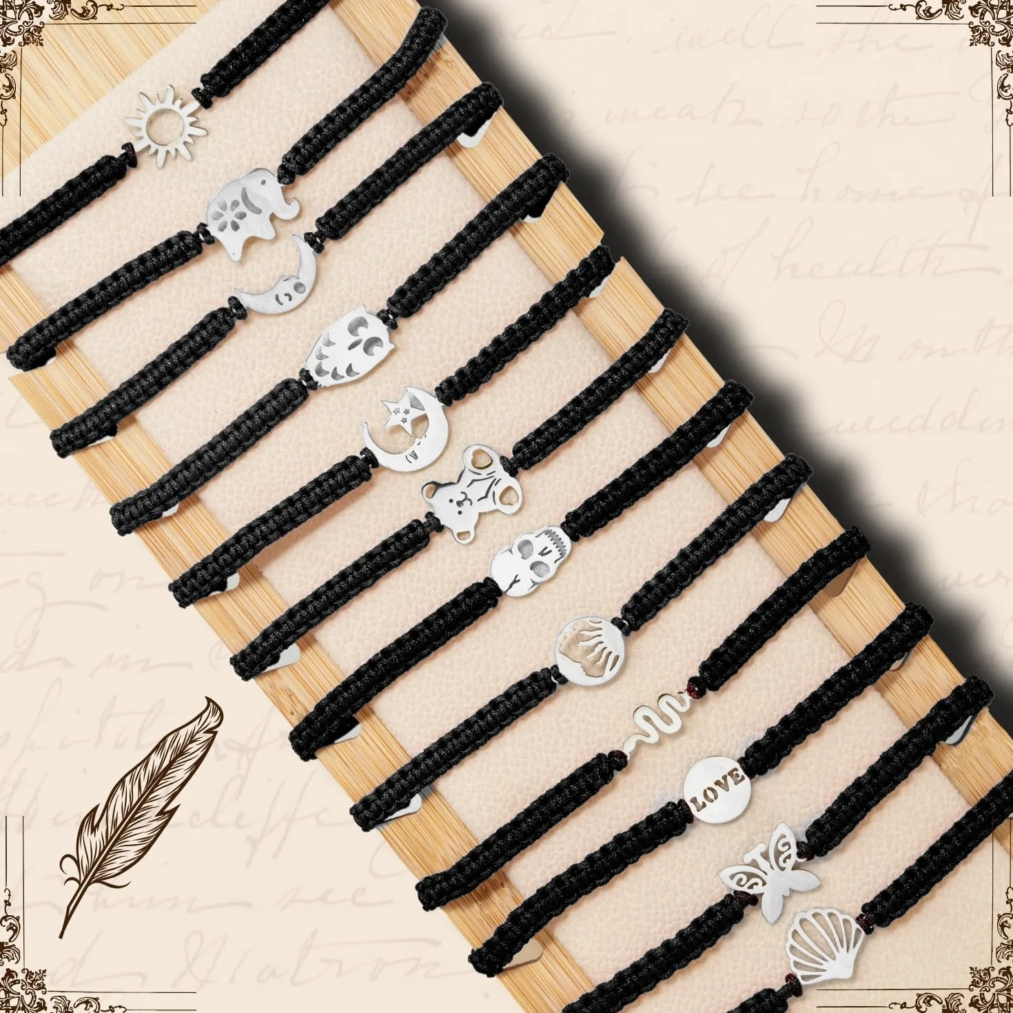 Pulsera Hilo Destino Acero Inoxidable Amuleto Proteccion Suerte Contra Mal de Ojo Mujer Hombre