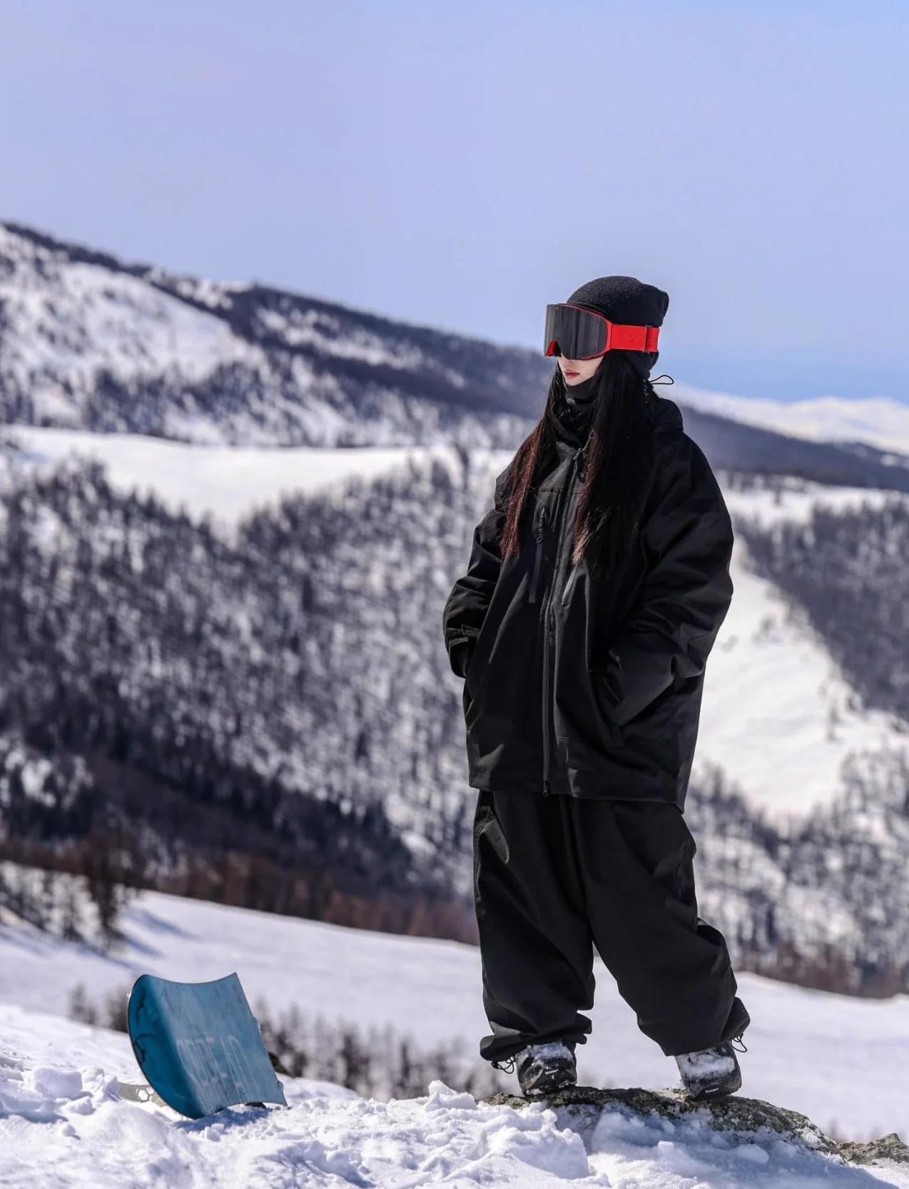 GSOU SNOW Hombres Mujeres Pantalones de Esquí Holgados Pantalones de Snowboard Baggy Pantalones de Nieve Oversize - Multibolsillos Impermeable Antiviento Transpirable Cálido