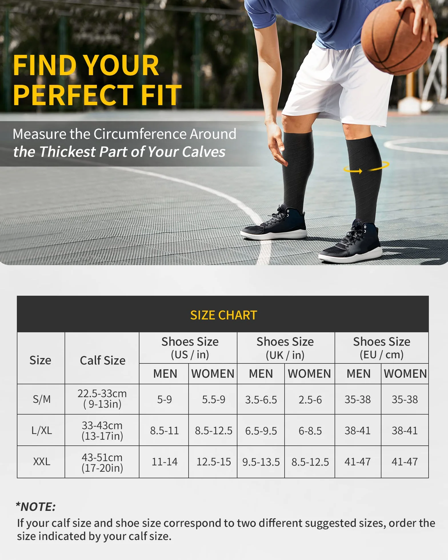 CAMBIVO Medias de Compresion 3 Pares Calcetines Compresivas para Running Deporte Ciclismo