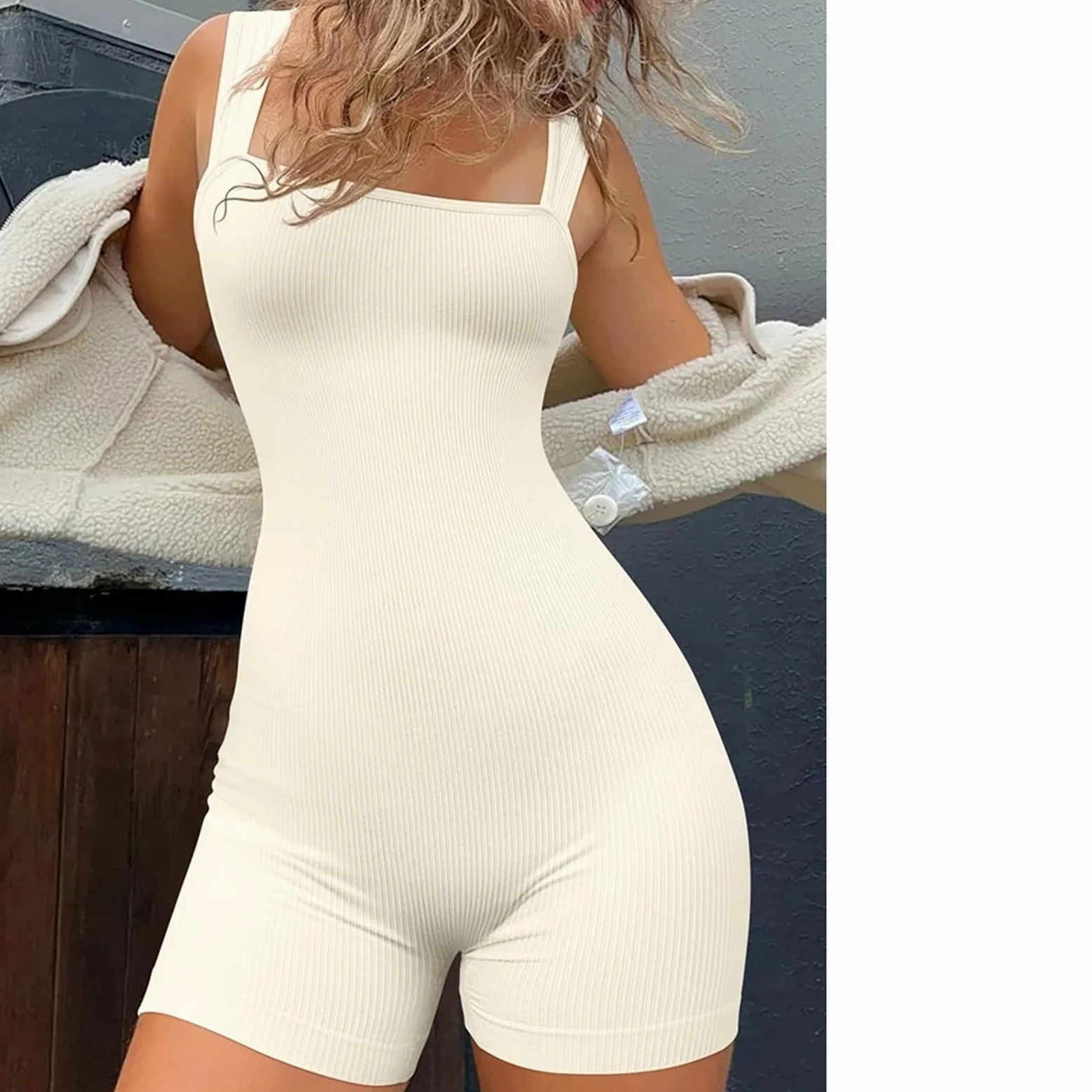 Mono de Yoga Mujer Body de Yoga for mujer, sin espalda, mangas, ceñido al cuerpo, ropa calle, mono una pieza for Fitness, monos transpirables secado rápido