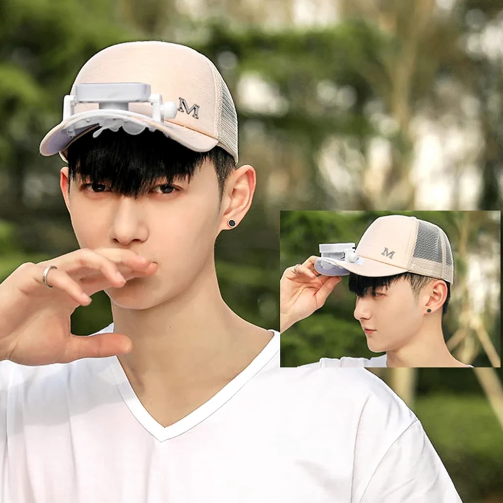BOTOWI Gorra de béisbol unisex con ventilador solar, protección UV de verano para mujeres/hombres, sombreros de pesca para correr, alimentación solar/carga USB, beige, talla única