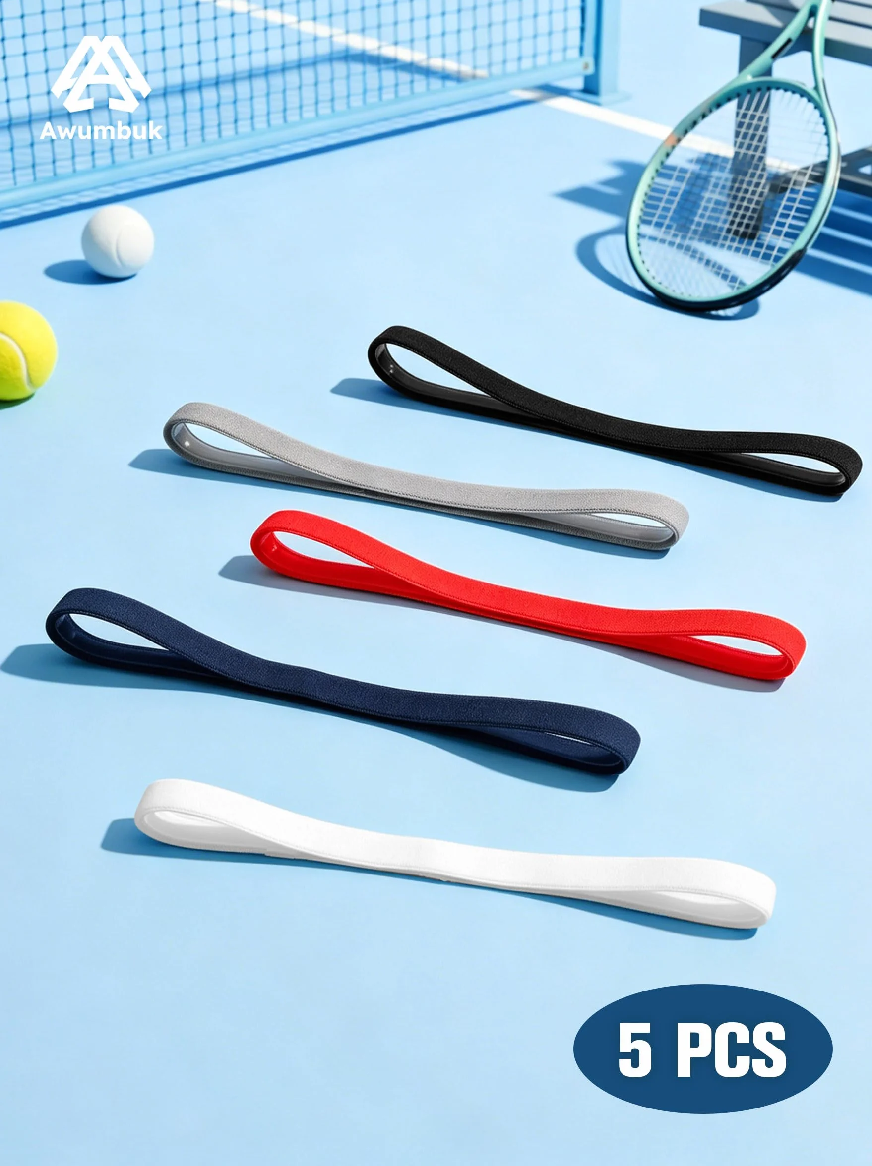 Awumbuk Cinta Pelo Deporte Niño, 5 Piezas Elastica Diadema Antideslizante para el Sudor Headbands Niño y Niña, para Fútbol, Correr, Yoga, Ciclismo, Baile