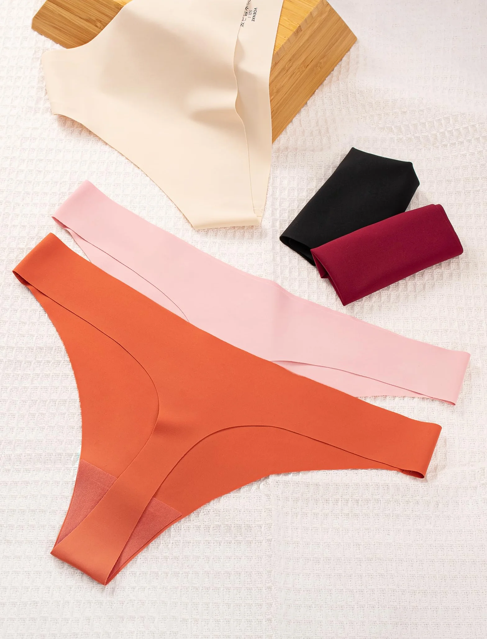 VOENXE Bragas Mujer Sin Costuras Invisible Microfibra Ropa Interior Seamless Thong Paquete De 5