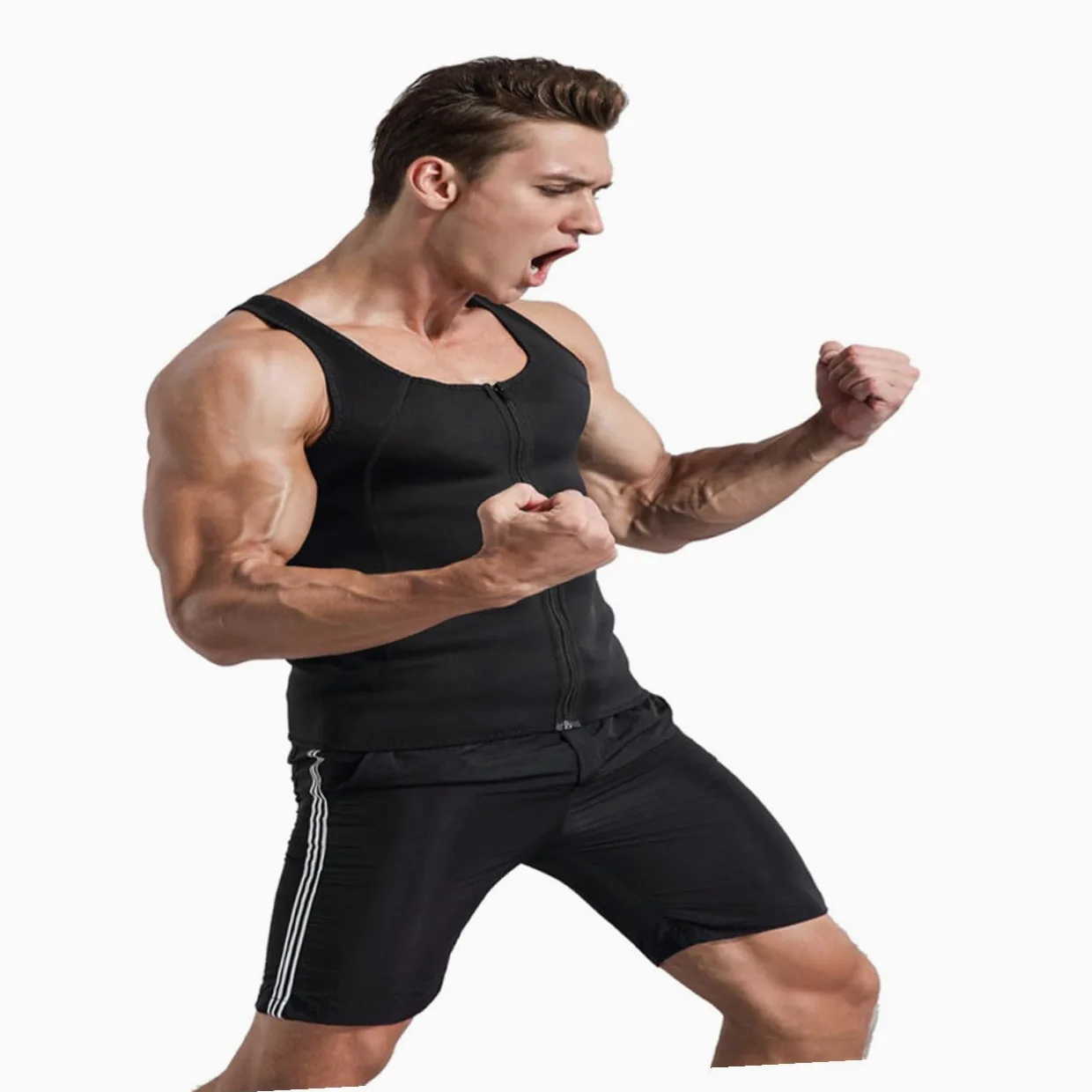 ORFOFE Chaleco Moldeador Compresión de Cintura en Neopreno para Hombre de Fitness y Soporte Muscular Talla Xxl Adecuado para Entrenamiento y Gimnasio