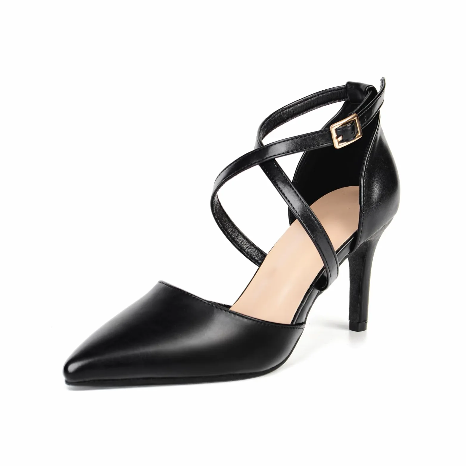 Hoefirm Zapatos Tacón Alto Mujer Sexy Zapatos de Vestir Punta Correa de Tobillo para Fiesta Salón