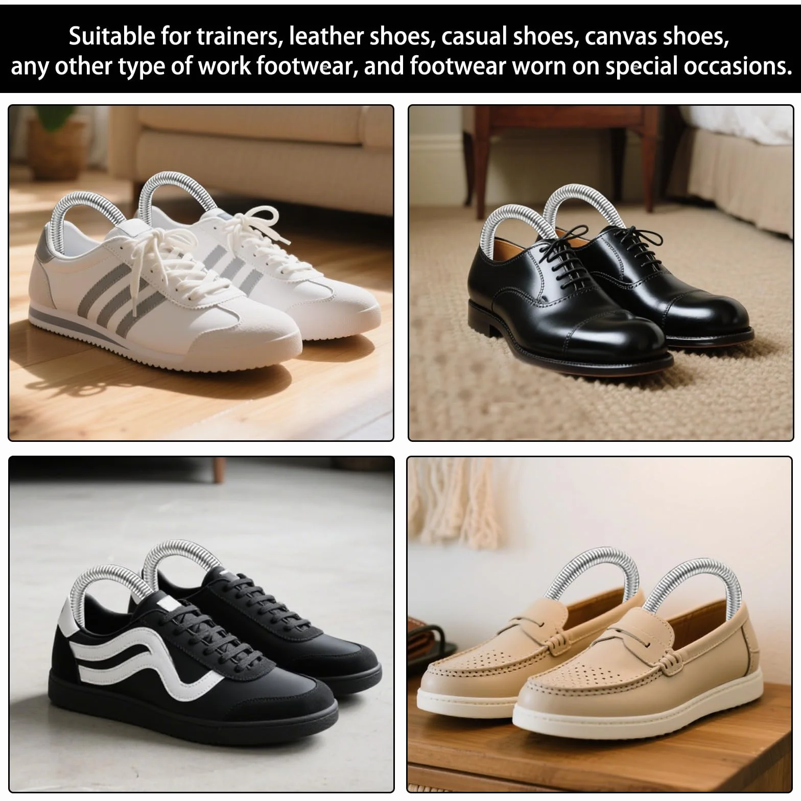 Set de 5 Pares Horma Zapatos Ajustable, Hormas de Plástico, Hormas Zapatos Hombre, Horma Zapatos Eu La Talla 39-47, Adecuado para Zapatos de Cuero y Zapatos Deportivos (Negro, Hombres)