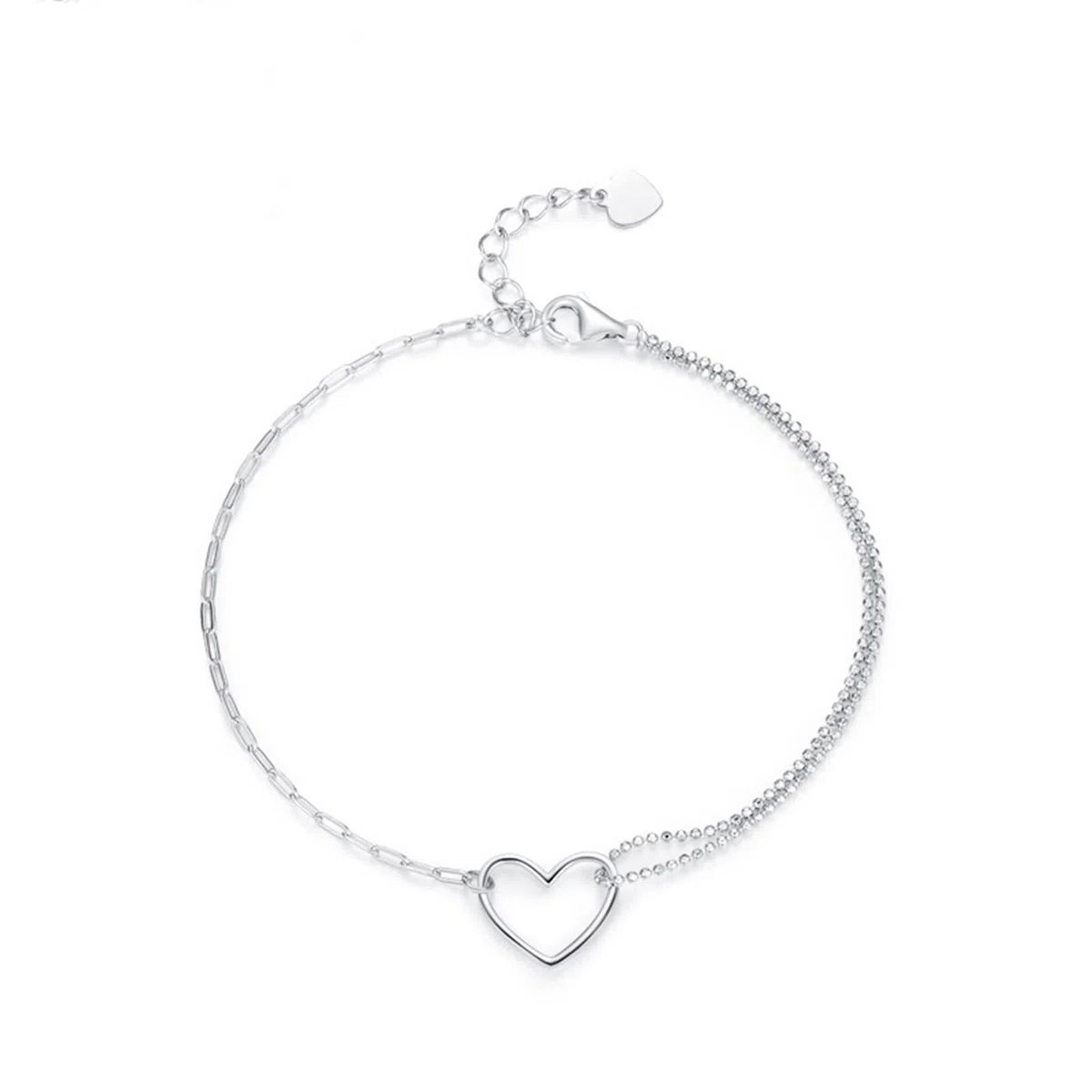 Pulsera de oro de 18 quilates Au750 para mujer, joyas de oro auténtico, pulsera de corazón para mujer, pulseras sencillas, PT950 platino