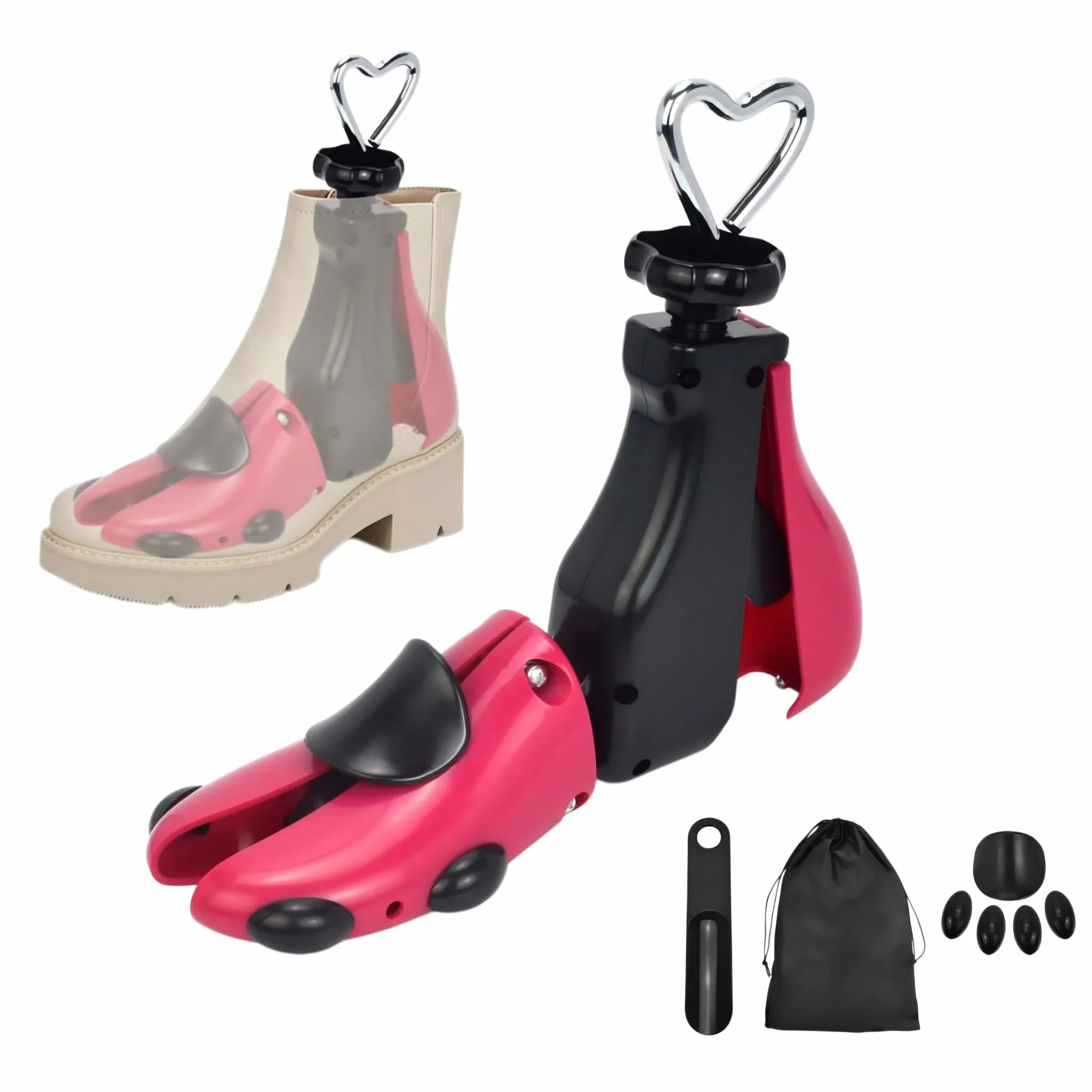 Hormas para Zapatos Hombre Mujer, Ensanchador de Zapatos con Calzador, Profesional Ensanchador de Botas, Estirador de Zapatos Ajustable Anchura y Longitud