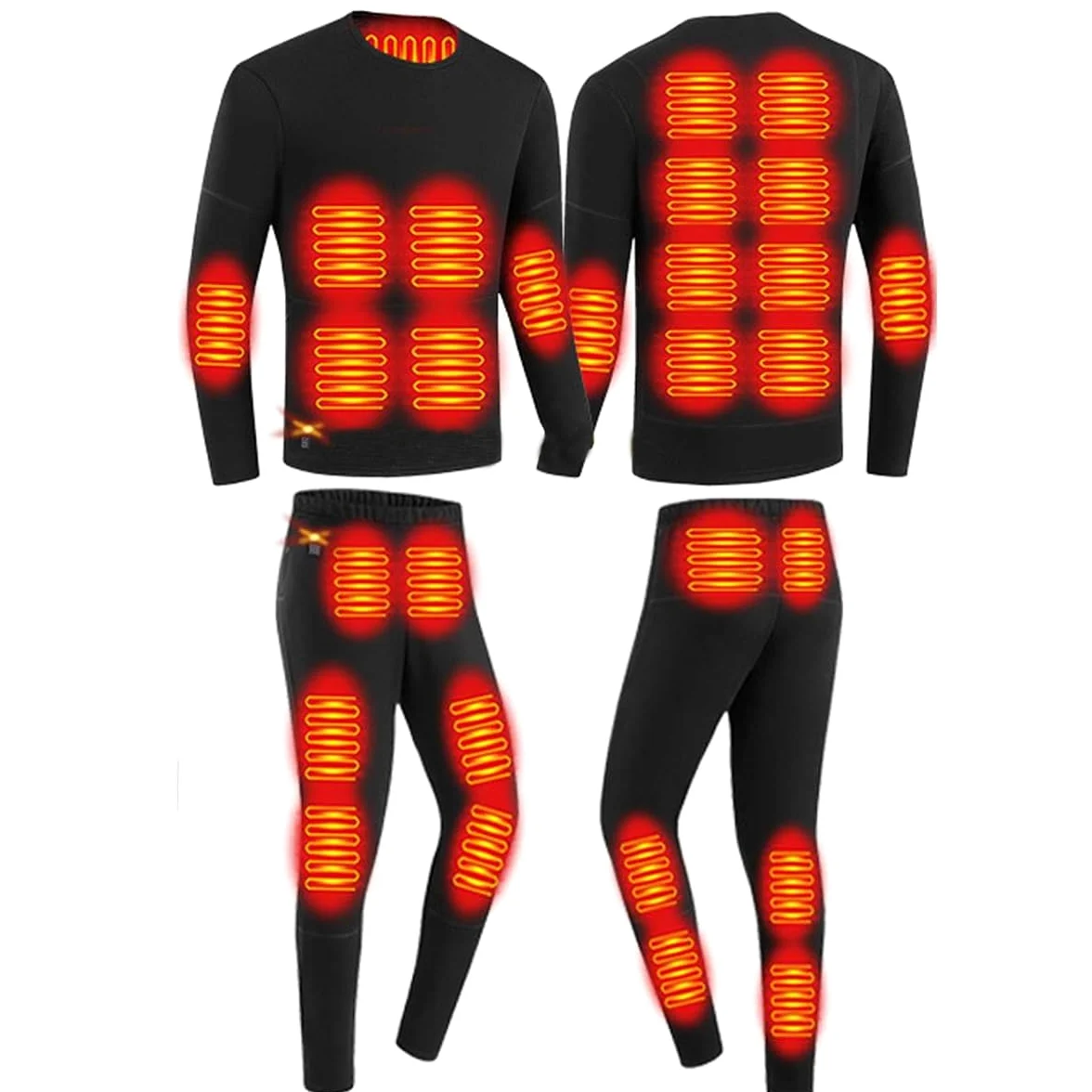 Conjunto de Ropa Interior térmica para Mujer y Hombre, 28 Zonas de Calentamiento, 3 ajustes de Temperatura, sin batería