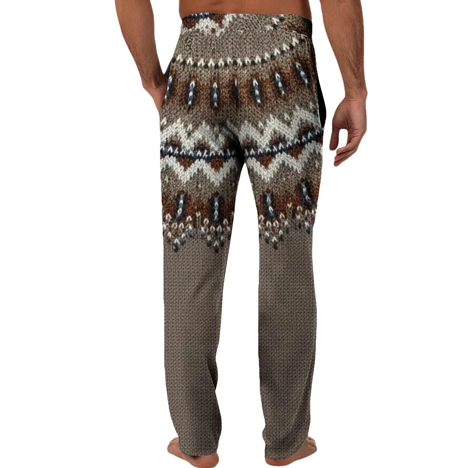 Generisch Pijama corto para hombre, pantalones de yoga, albornoz bordado para hombre (café, L)