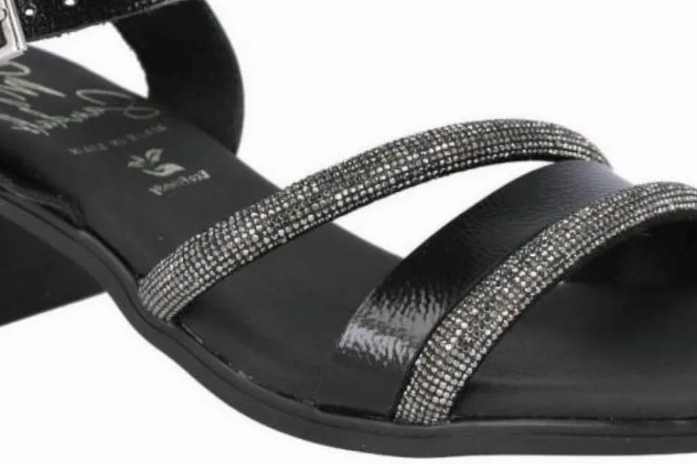 Sandalias de tacón medio Oh! My Sandals 5905 Acero para mujer - Sandalias de fiesta tiras Brillantes - Mujer