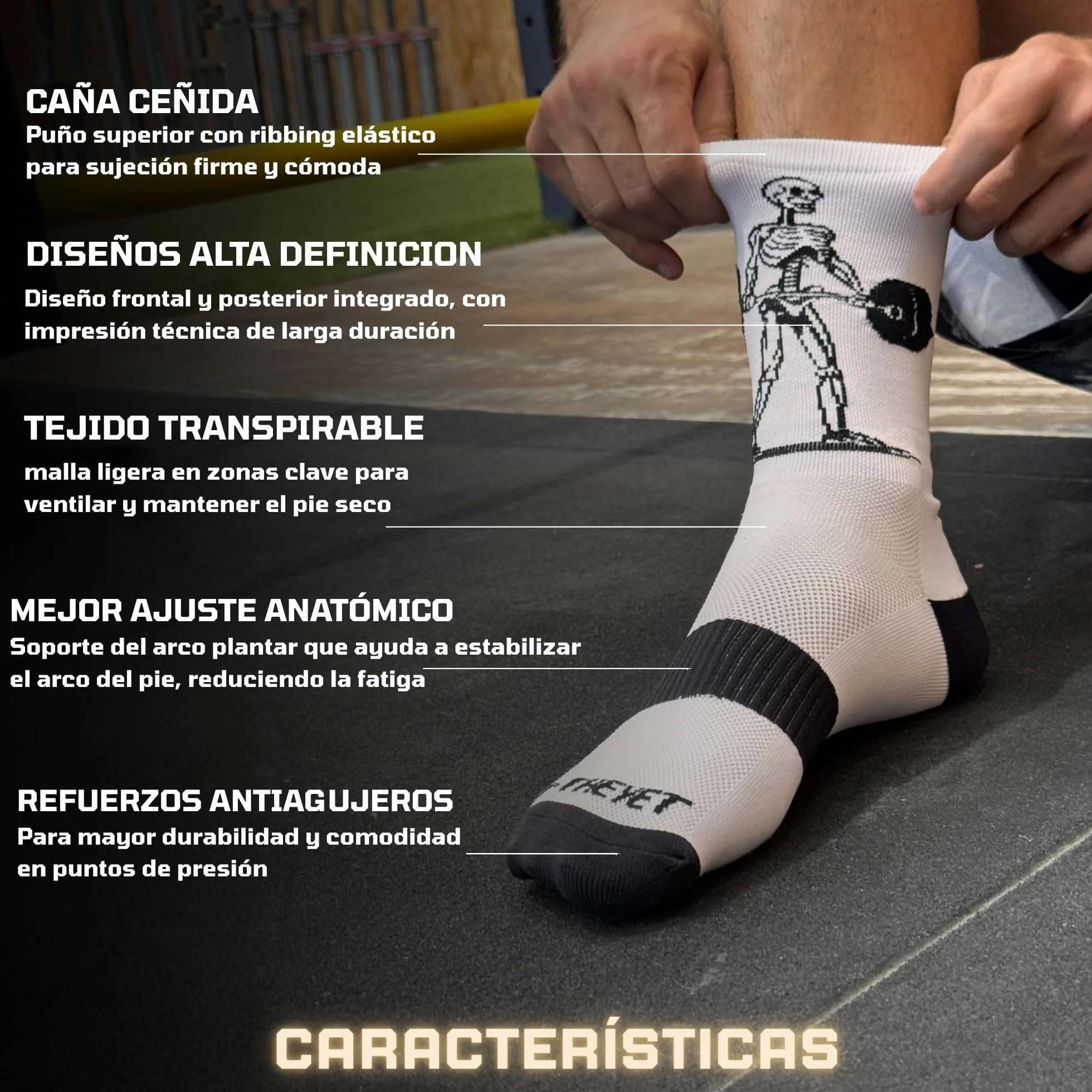 Theyet Calcetines Crossfit Deporte Unisex Técnicos Transpirables Compresivos Cómodos Talla 39-45
