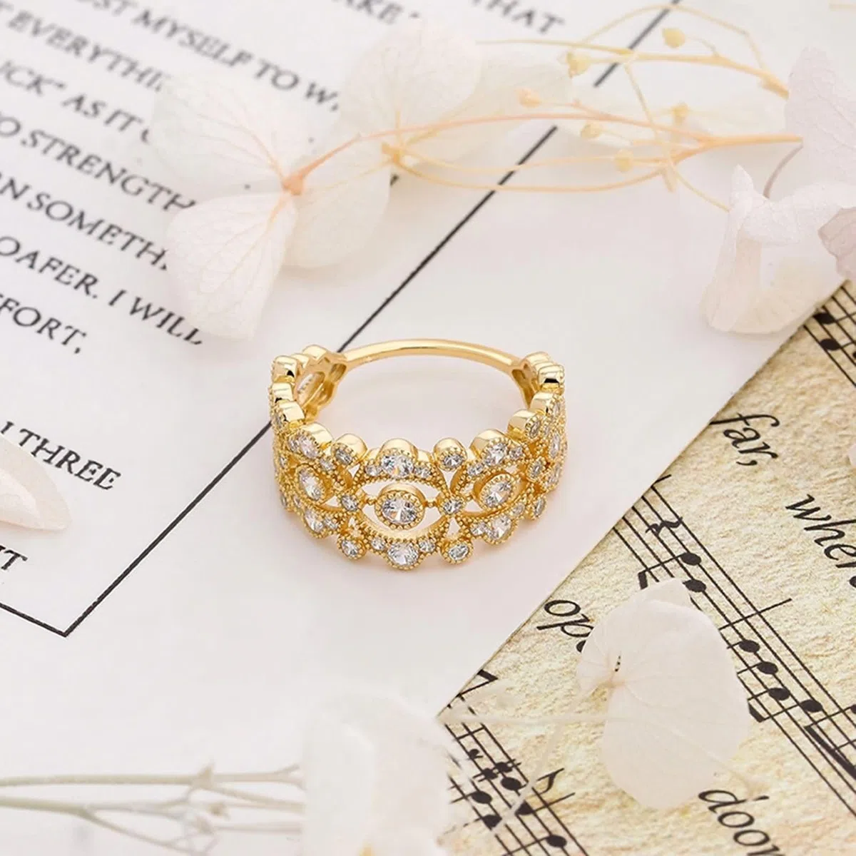 Anillo de solicitud de oro auténtico de 9 K/14 K/18 K con moissanita, forma hueca