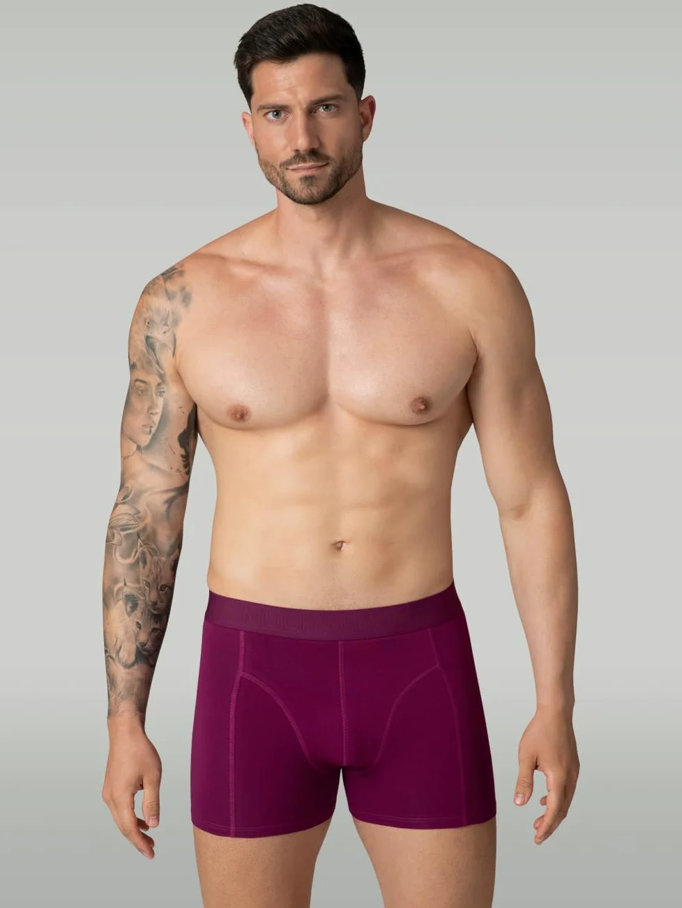 Muchachomalo Calzoncillos para Hombre, Ropa Interior Lisa de Algodón para Hombre, Pack de 4 Unidades, Bóxers Lisos de Corte Clásico con Cintura Elástica