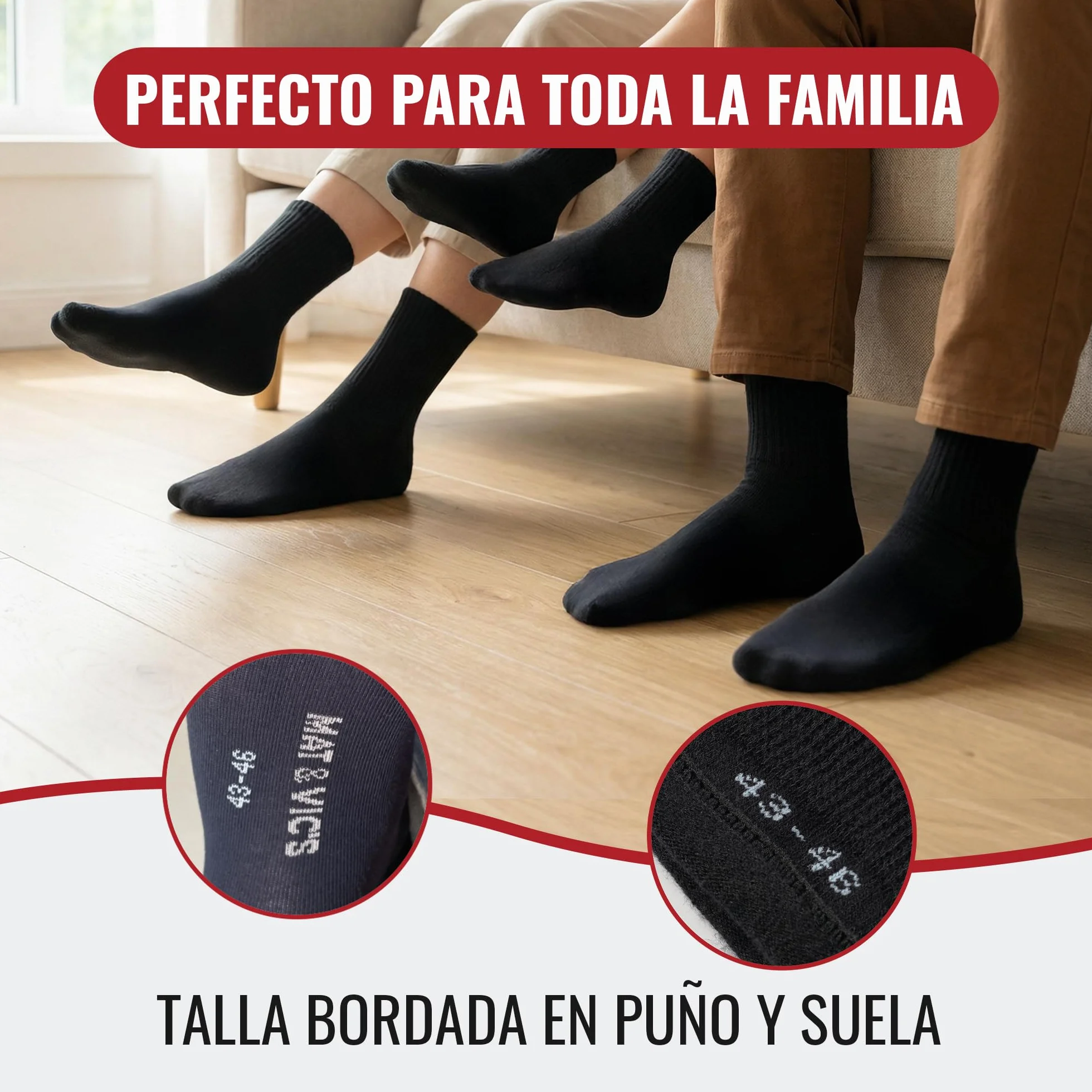 Mat & Vic’s Calcetines Hombre Algodon 100% Sin Costuras – para Hombres y Mujeres – Calcetines Hombre Vestir – Cómodos, Finos y Transpirables – Negro o Multicolora – 5 o 10 Pares
