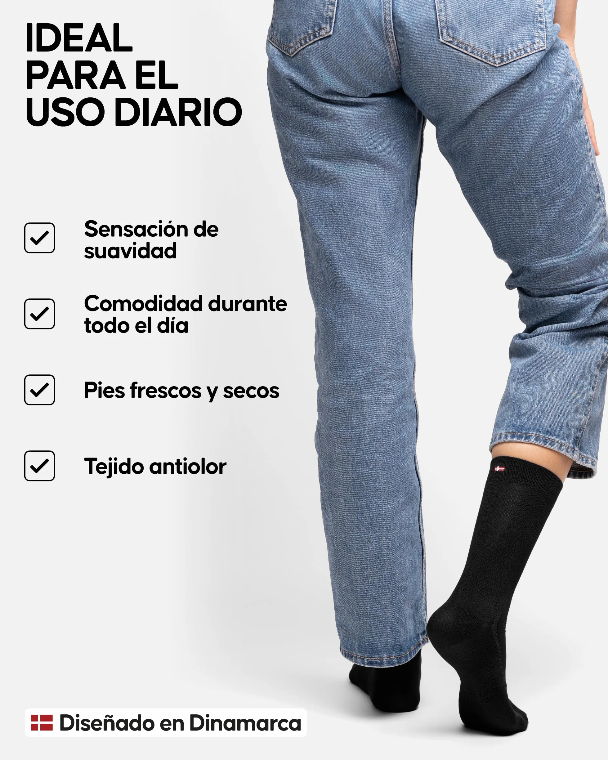 DANISH ENDURANCE Calcetines Casuales de Bambú Unisex, Suaves y Transpirables, Calcetines Ejecutivos para Hombre y Mujer, 3 Pack