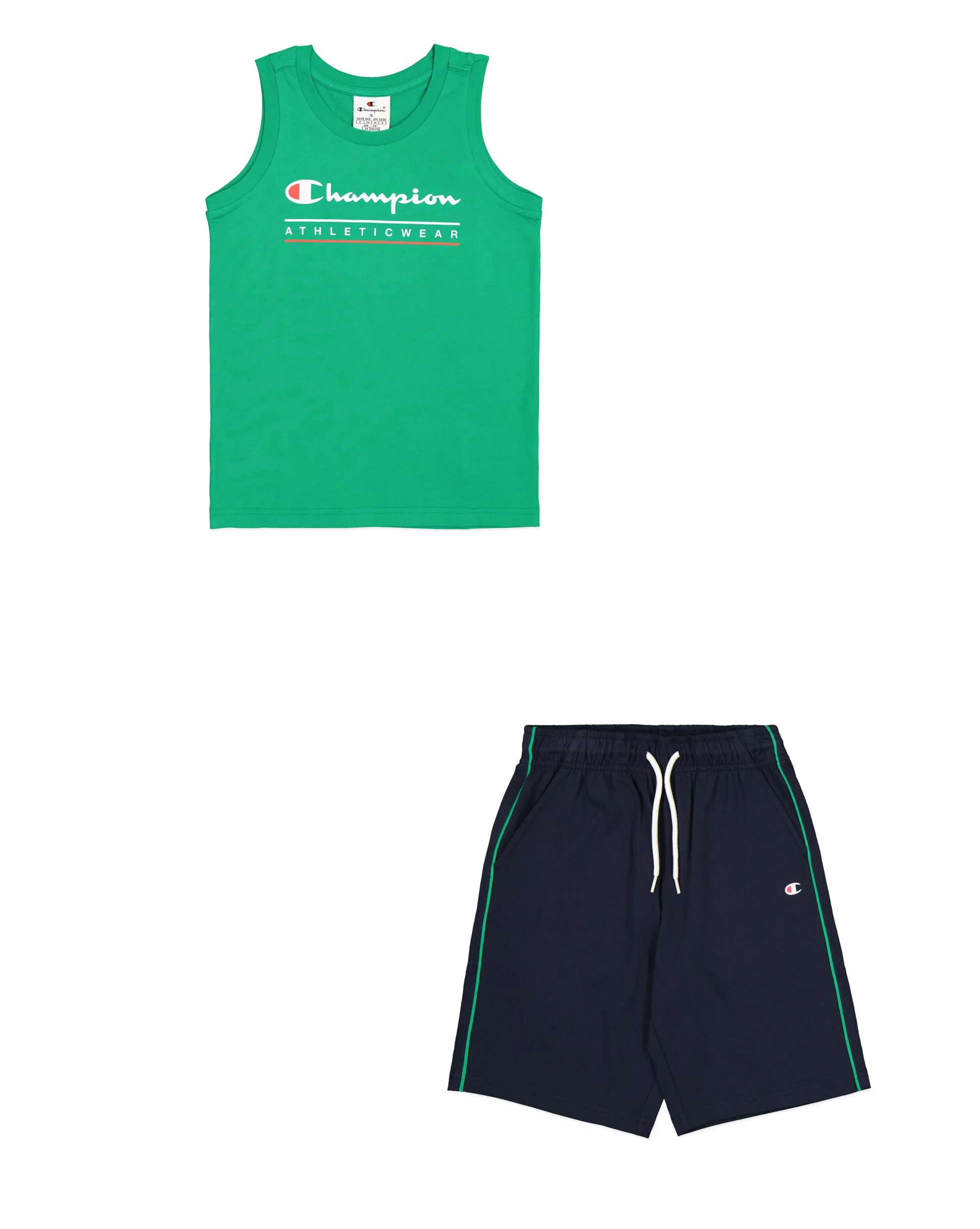 Champion Boy's Legacy Boy - Conjunto gráfico de cuello redondo sin mangas con logotipo, verde (GS130), XXL, Verde (GS130), 15-16 Años