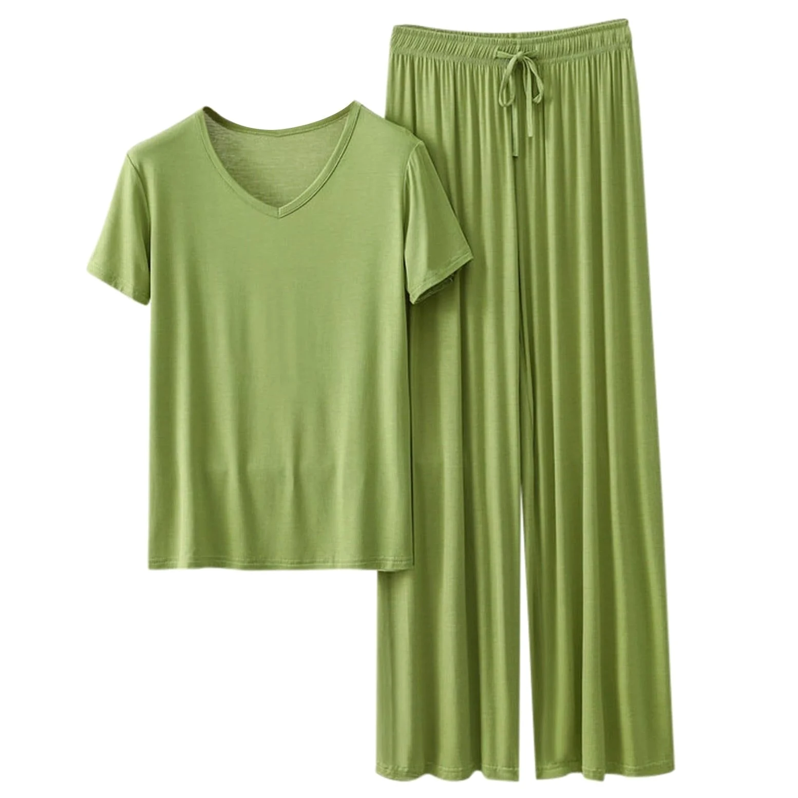 Pijama de mujer de verano corto sexy, pijama para mujer, algodón muy grande | Noche de cuello sastre Camisas de noche Albornoces Caraco Talla Elástica Slacks Suave / Suave Conjunto Pijama Sudadero
