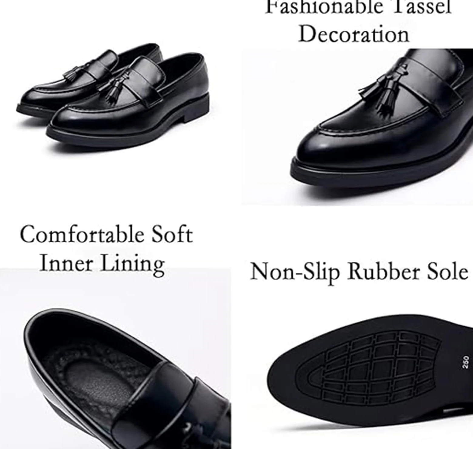 Mocasines Sin Cordones con Borlas De Cuero para Hombre Mocasines De Fumar Clásicos Penny Flats para Vestidos Informales De Negocios Fiesta De Graduación,Marrón,42 EU